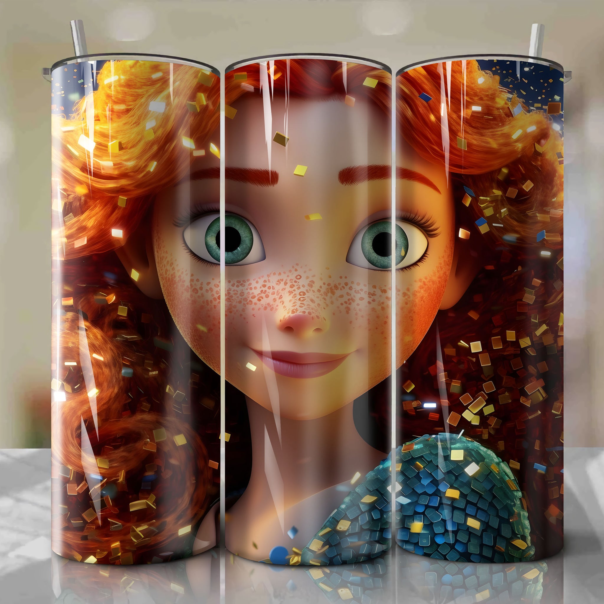 Merida | 3D Bling | Wrap PNG Skinny Tumbler 20oz | Sublimation | Digital Download