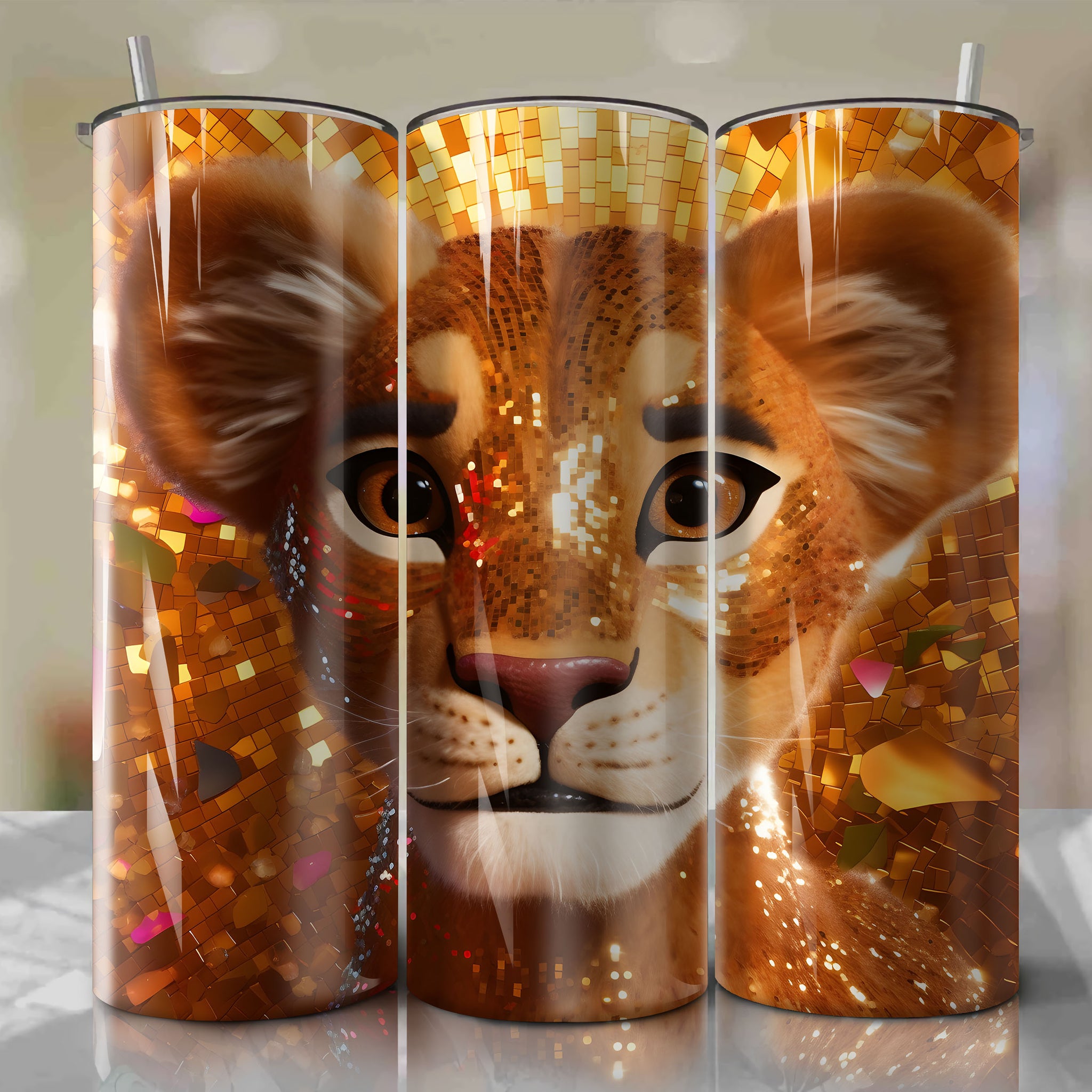 Nala | 3D Bling | Wrap PNG Skinny Tumbler 20oz | Sublimation | Digital Download