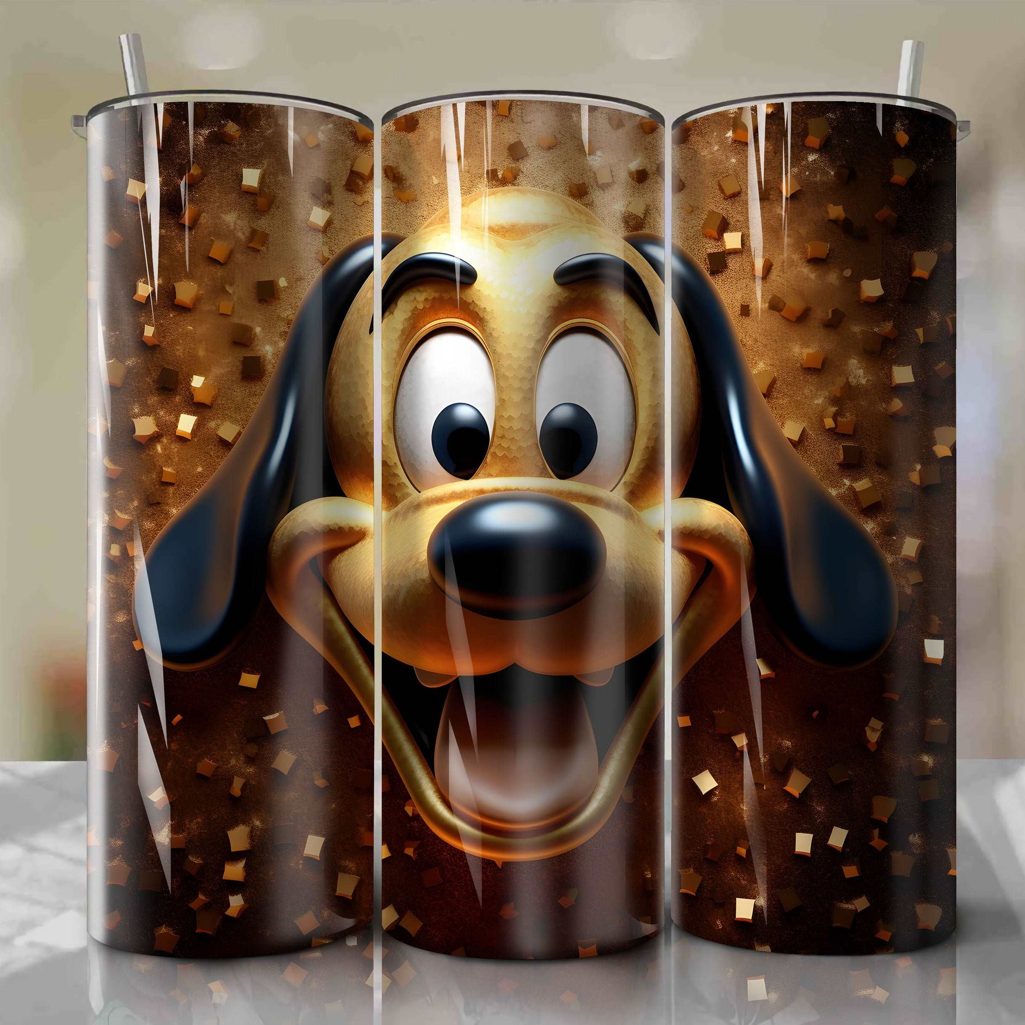 Pluto | 3D Bling | Wrap PNG Skinny Tumbler 20oz | Sublimation | Digital Download