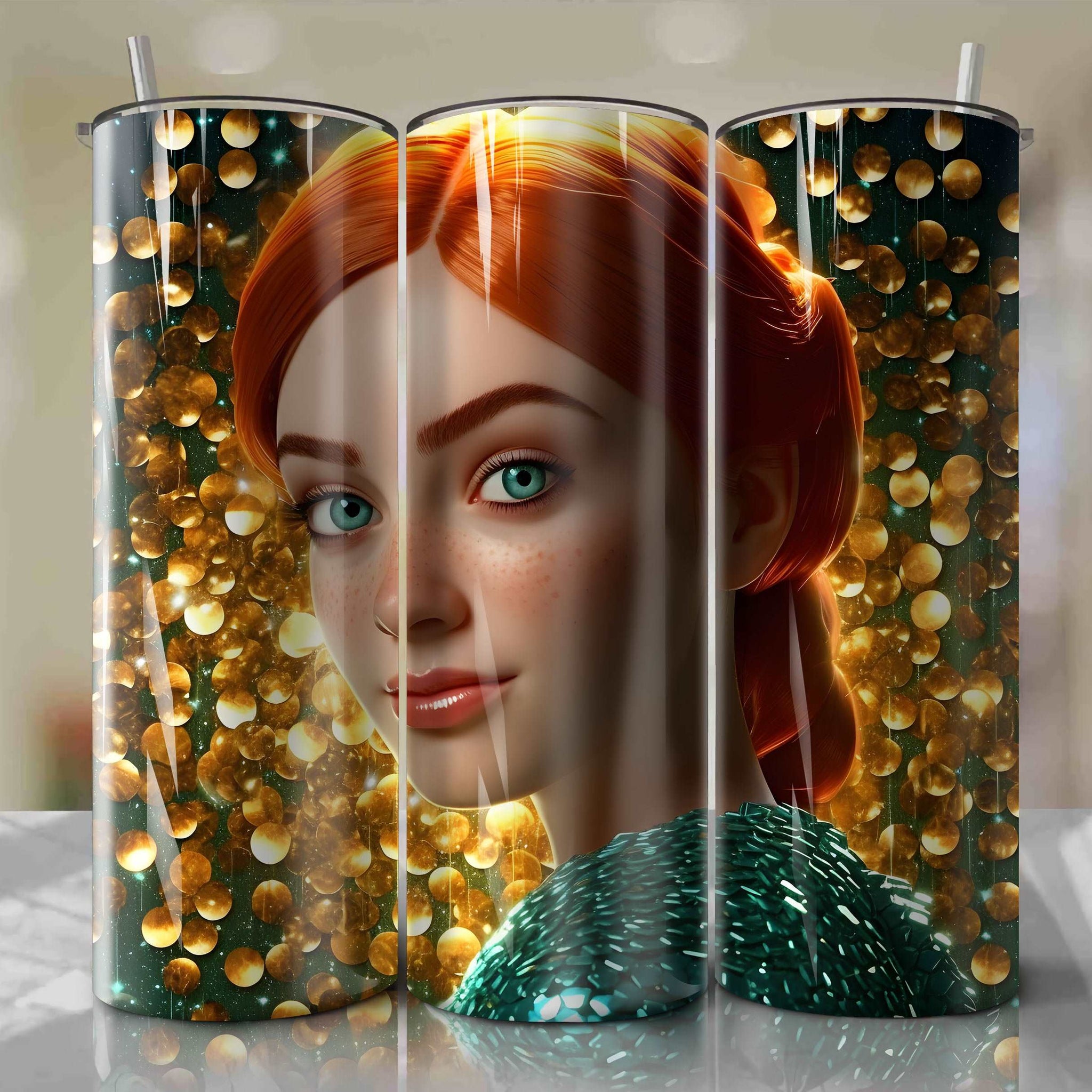 Anna | 3D Bling | Wrap PNG Skinny Tumbler 20oz | Sublimation | Digital Download