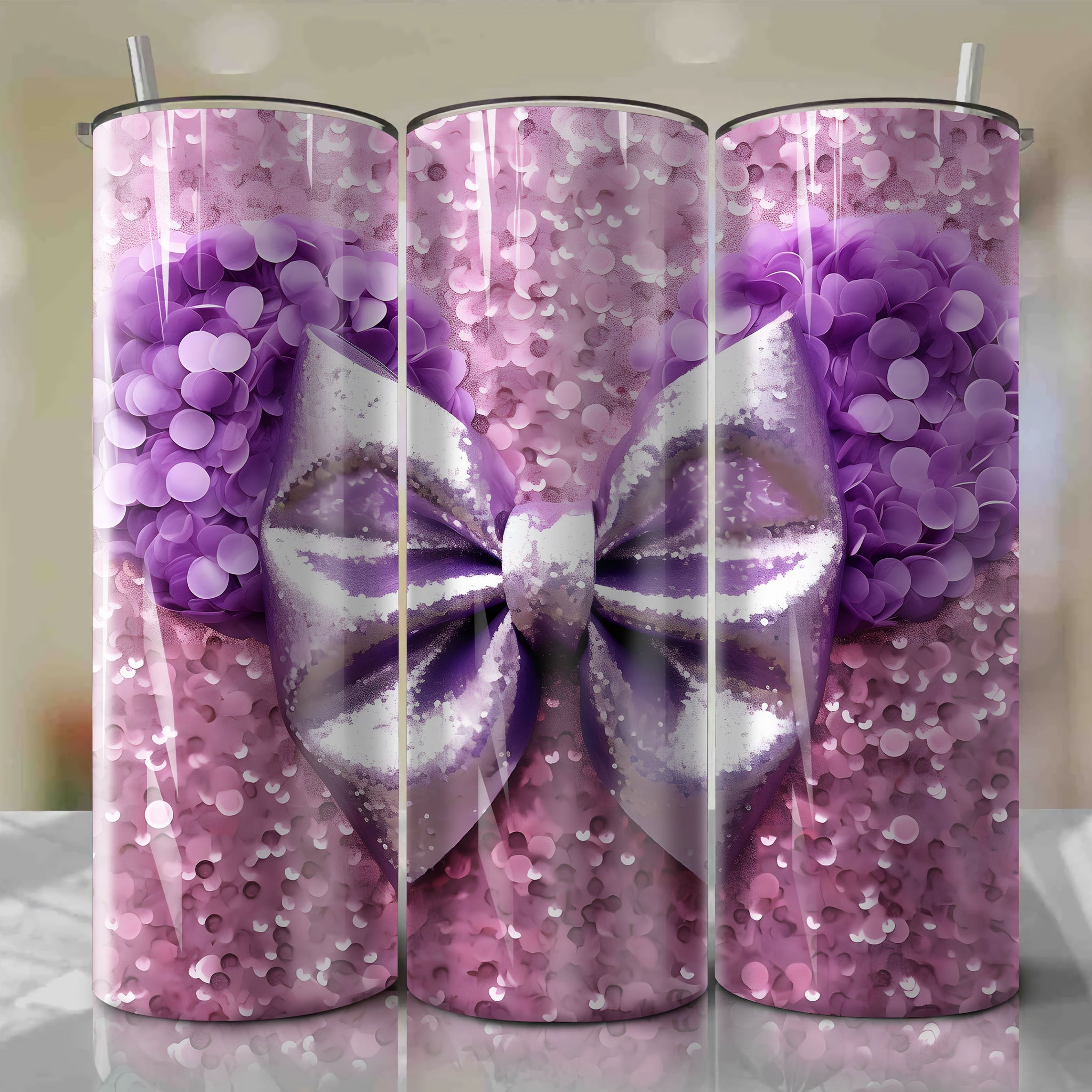 Trendy Minnie Mouse Face 3D Bling Illustration - Instant Download for Skinny Tumbler 20oz