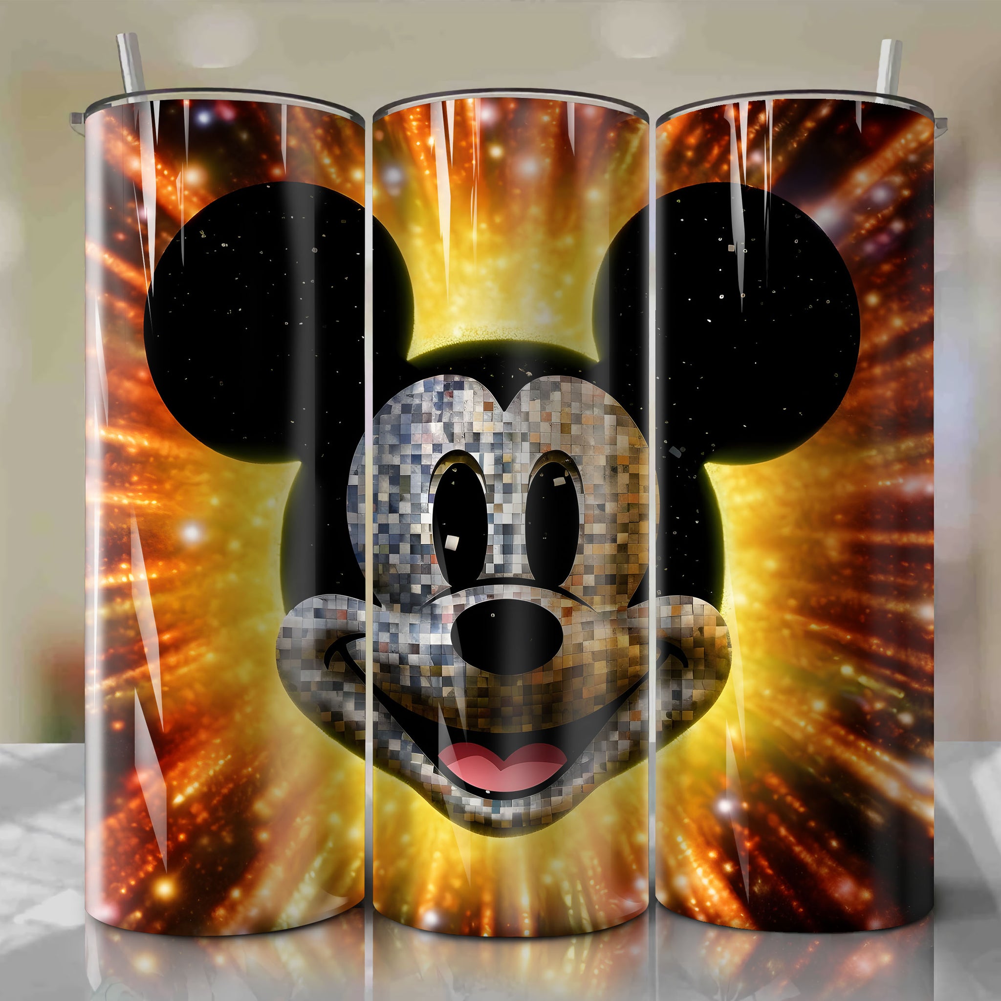 Mickey Mouse | 3D Bling | Wrap PNG Skinny Tumbler 20oz | Sublimation | Digital Download