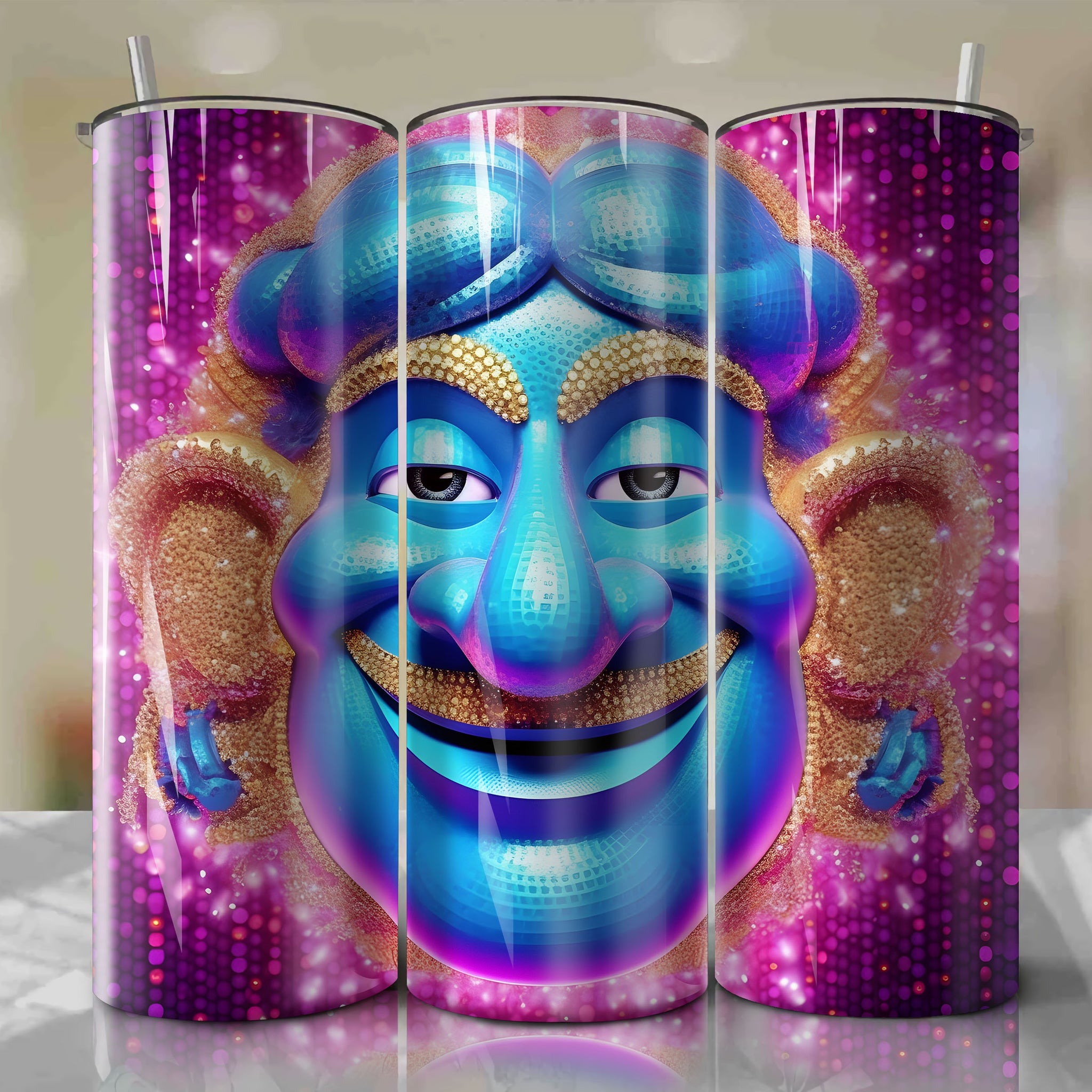 Genie | 3D Bling | Wrap PNG Skinny Tumbler 20oz | Sublimation | Digital Download