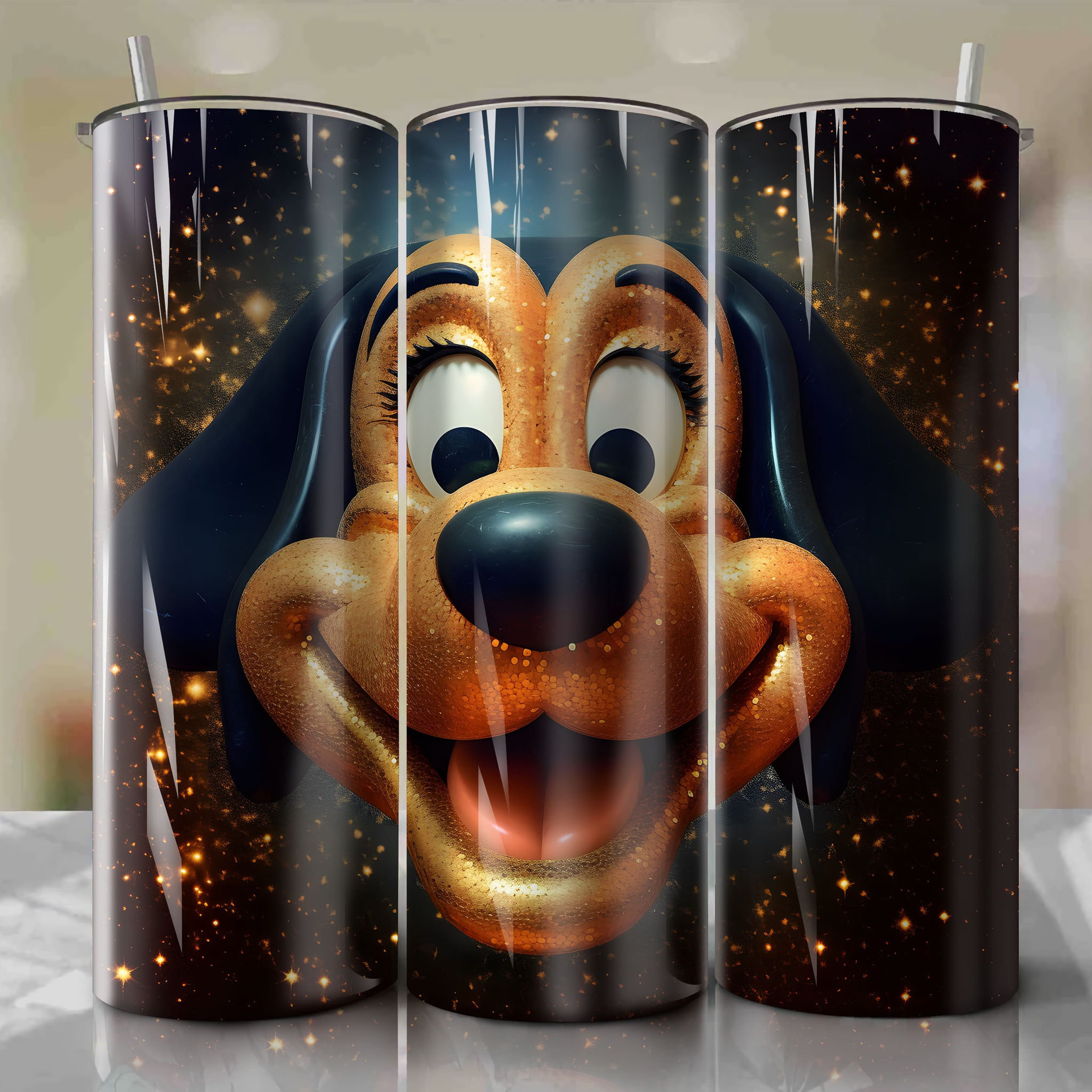 Pluto | 3D Bling | Wrap PNG Skinny Tumbler 20oz | Sublimation | Digital Download