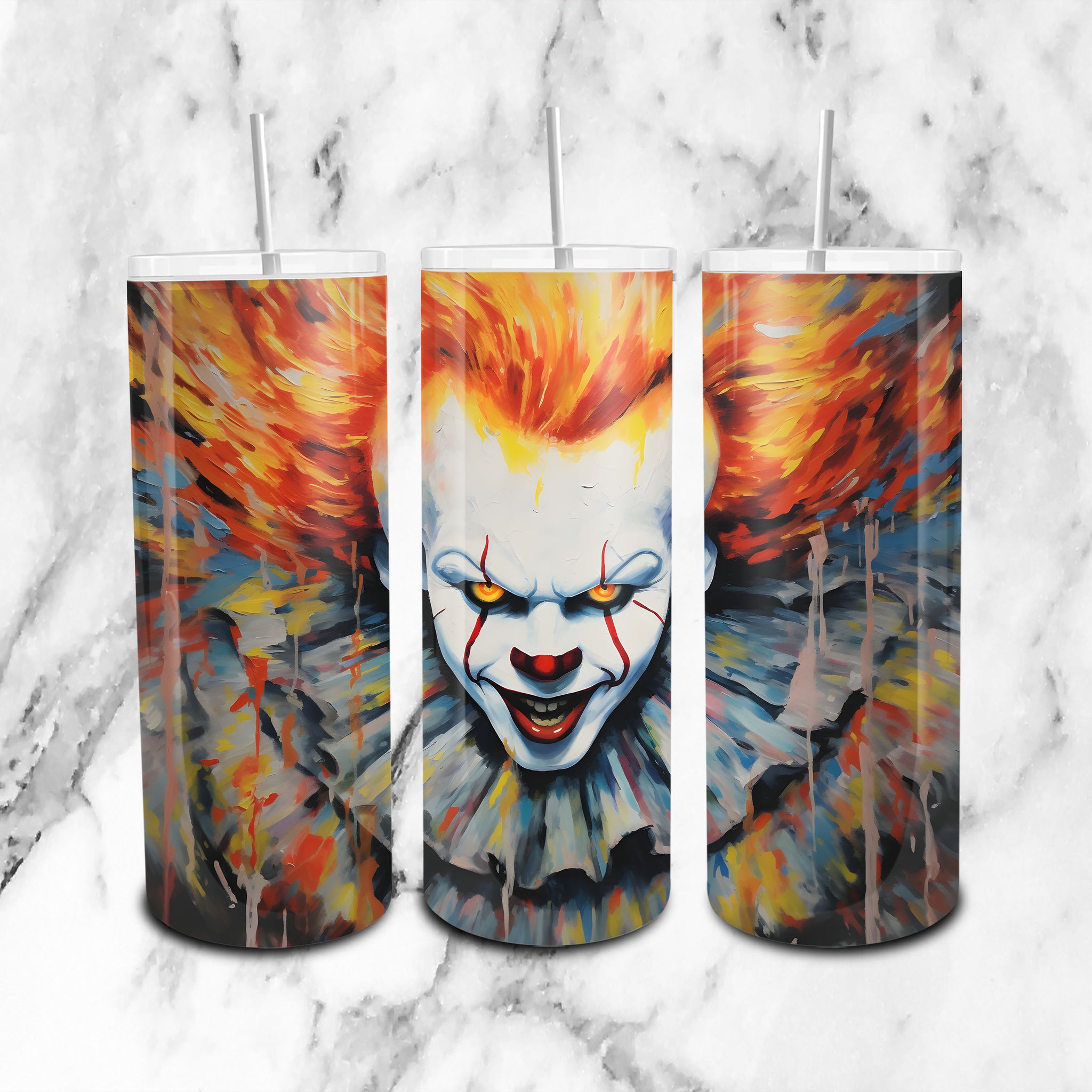 Unique Pennywise Sublimation Design for 20oz Skinny Tumblers - Digital PNG