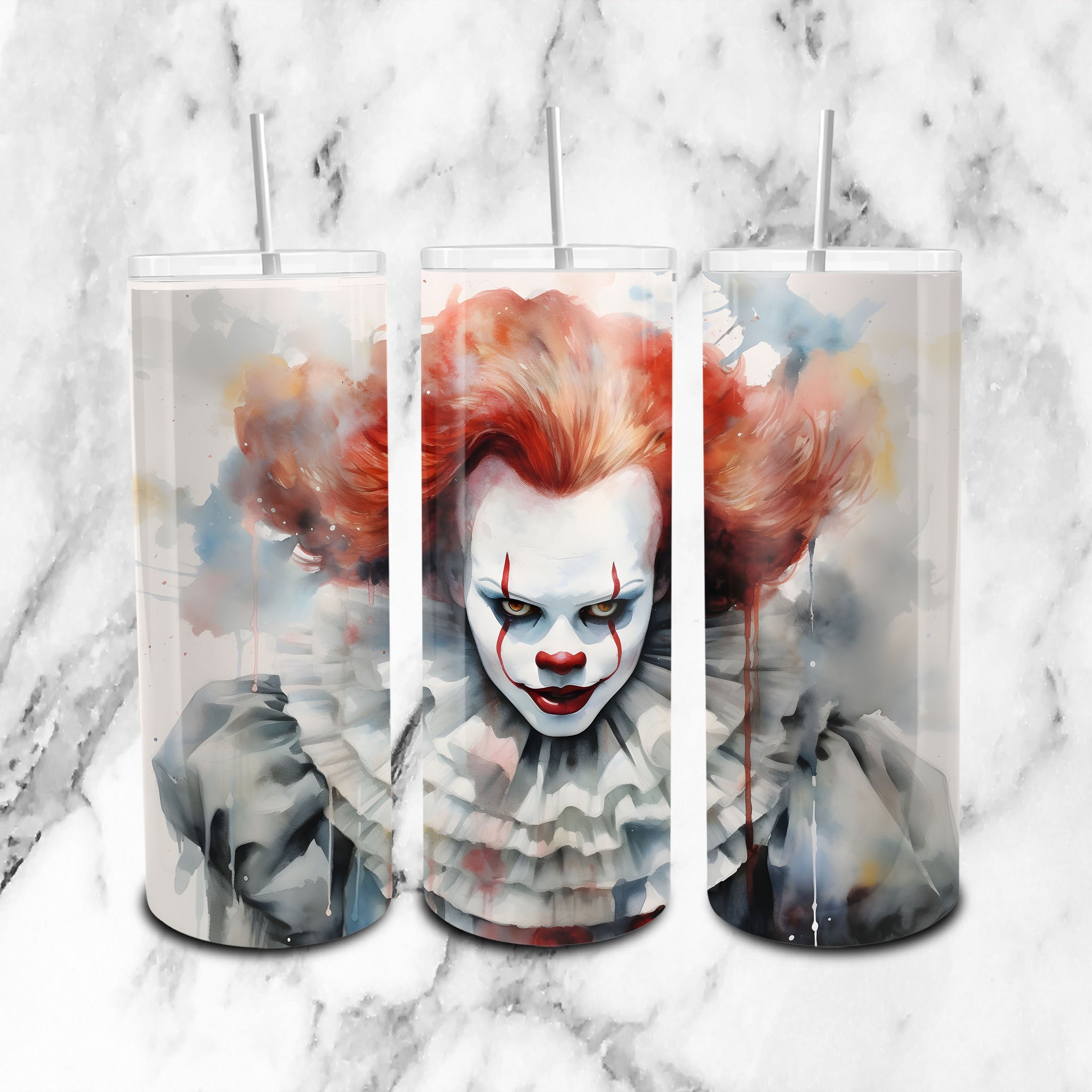 Eye-Catching Pennywise Wrap Design - Digital PNG for 20oz Skinny Tumblers