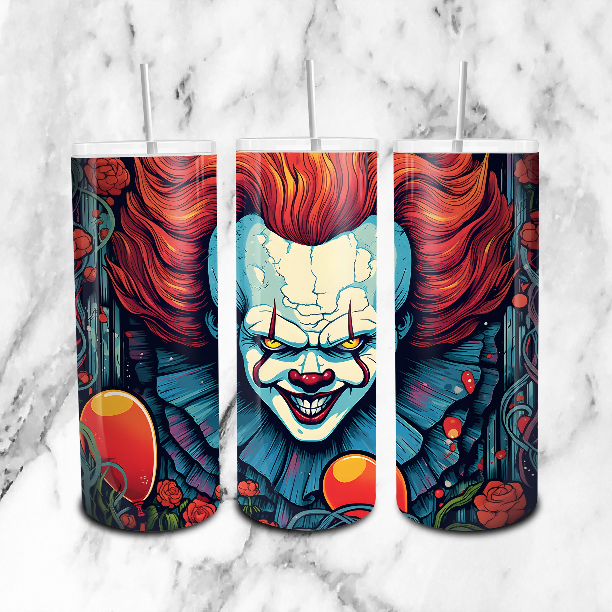 Instant Download - Pennywise Sublimation Wrap for 20oz Skinny Tumblers