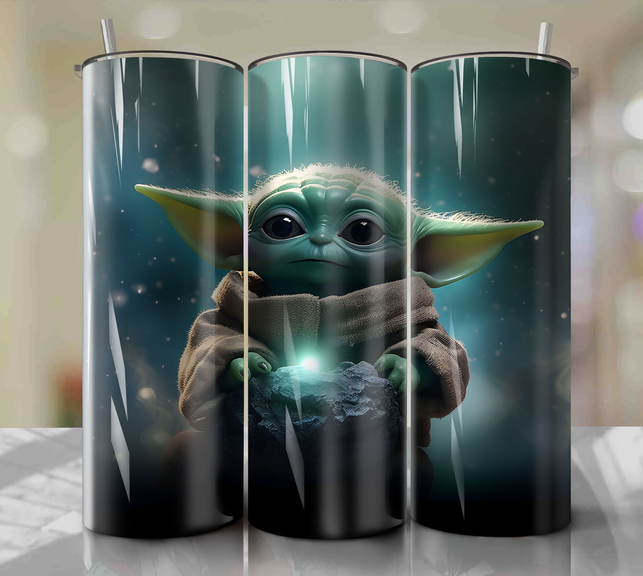 Grogu Portrait Design PNG Wrap Tumbler - Digital Download