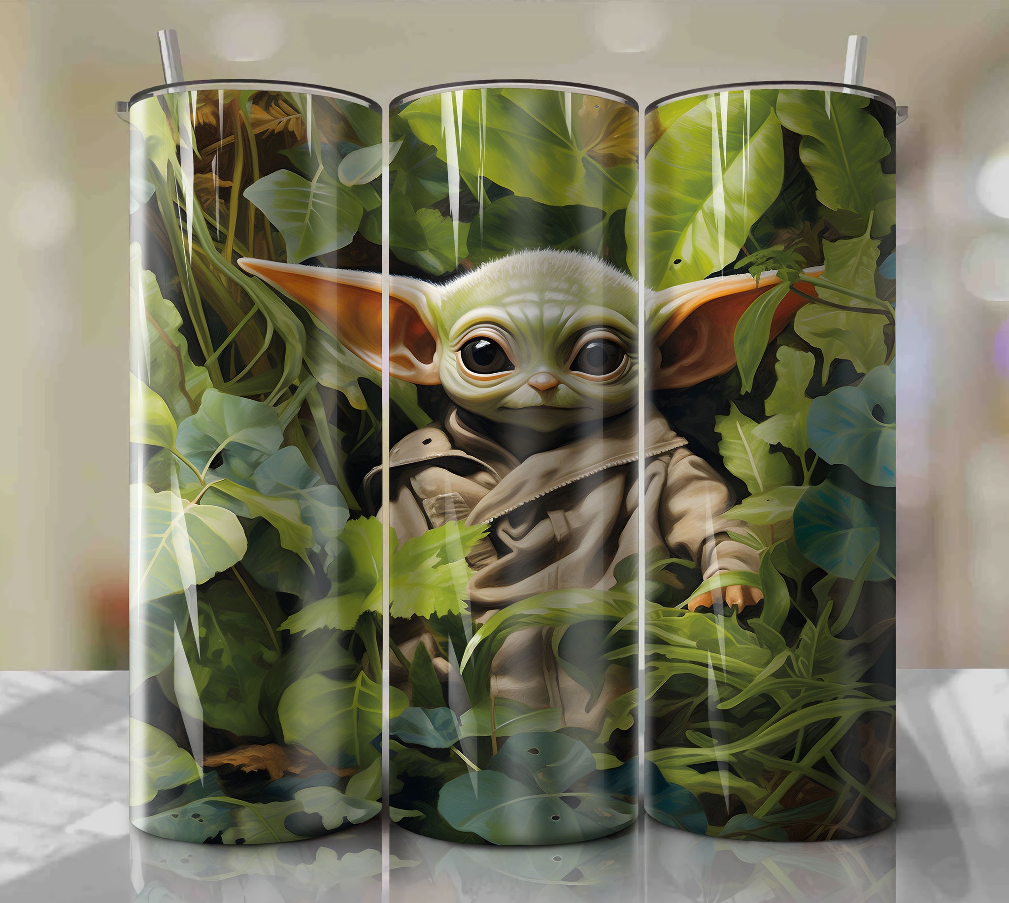Grogu Jedi Master Inspired PNG Wrap Tumbler - Digital Download