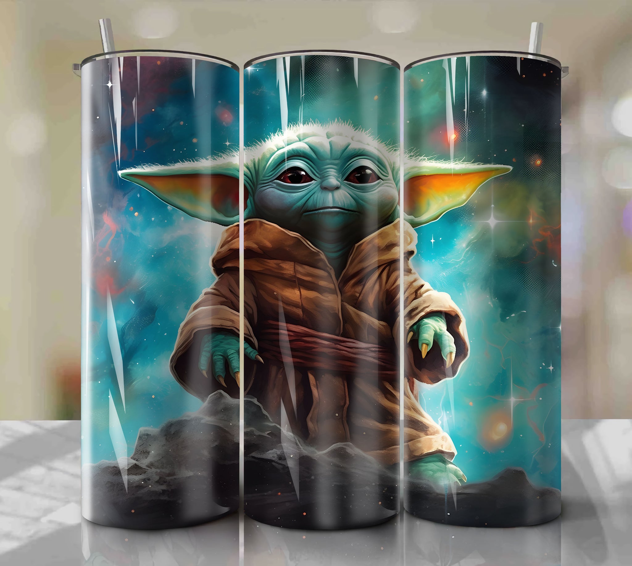 Grogu Jedi Training PNG Wrap Tumbler - Digital File