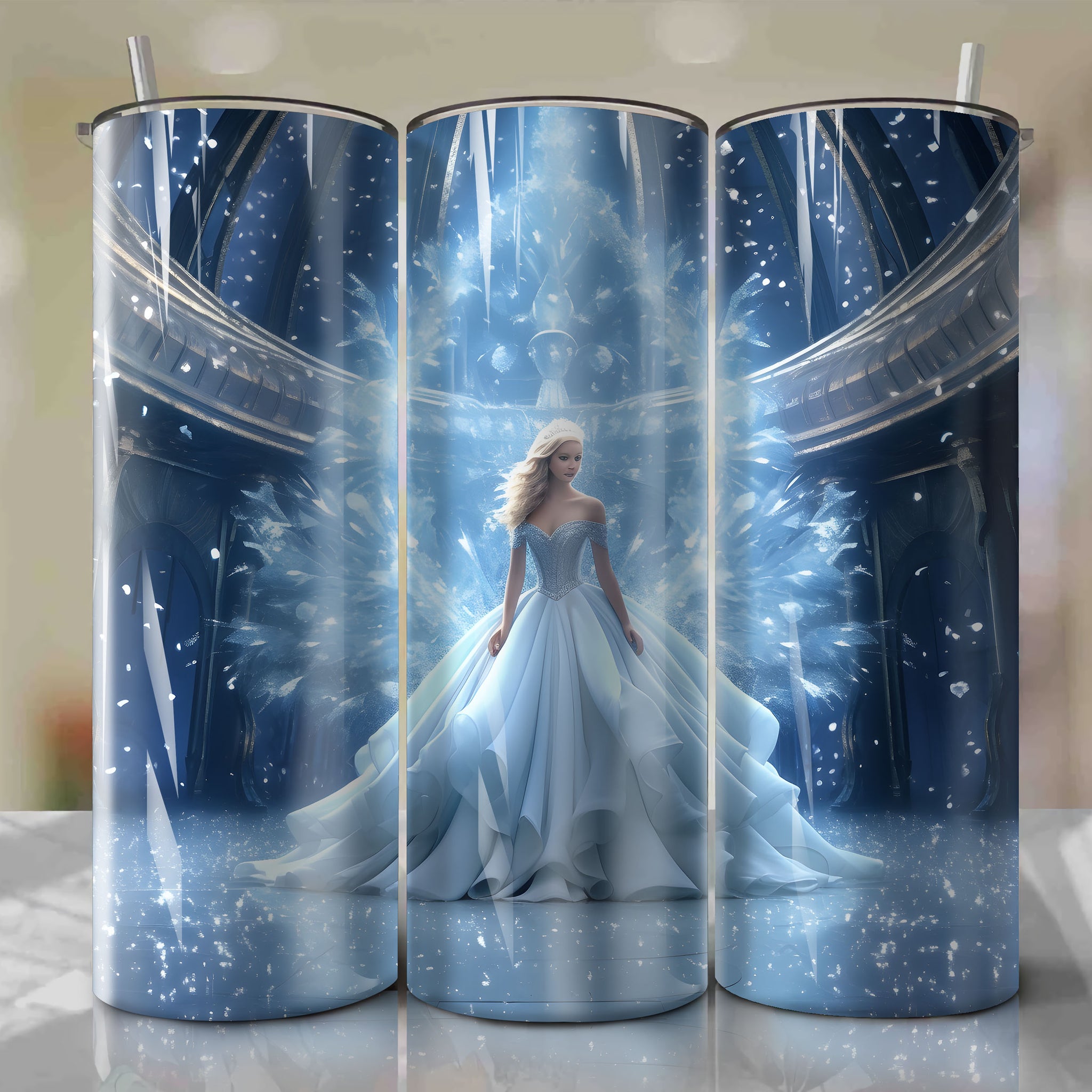 Cinderella - Fairy Godmother | 3D Bling | Wrap PNG Skinny Tumbler 20oz | Sublimation | Digital Download