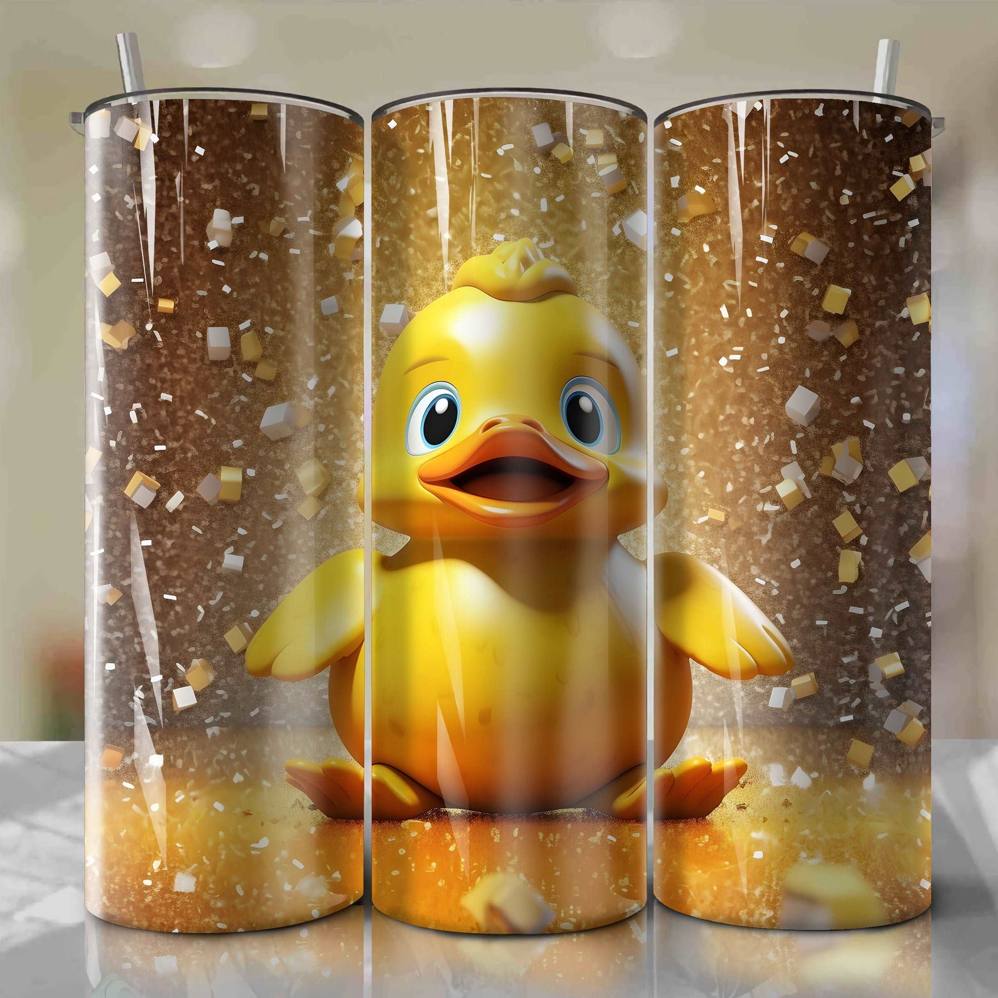 Psyduck | 3D Bling | Wrap PNG Skinny Tumbler 20oz | Sublimation | Digital Download