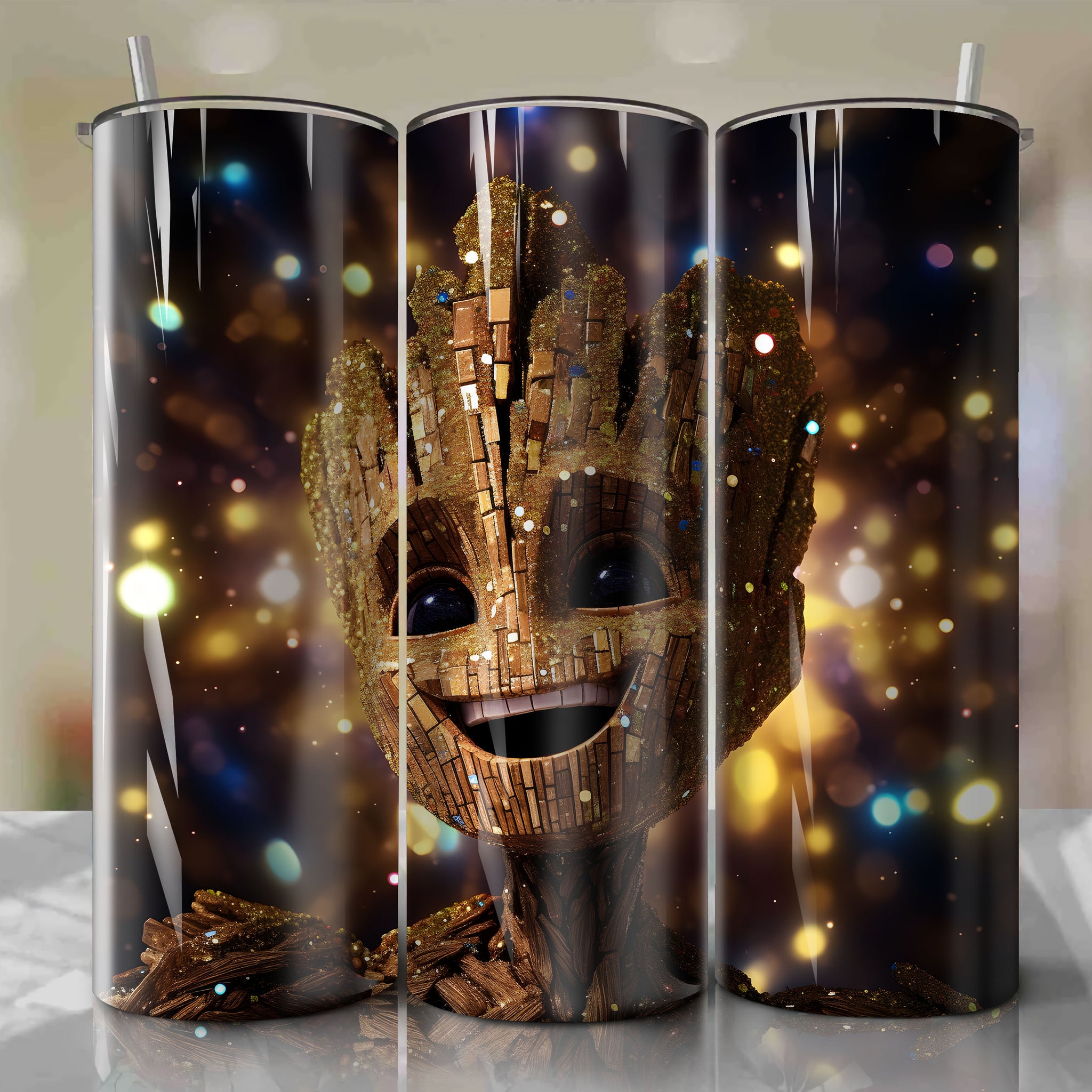 Groot | 3D Bling | Wrap PNG Skinny Tumbler 20oz | Sublimation | Digital Download