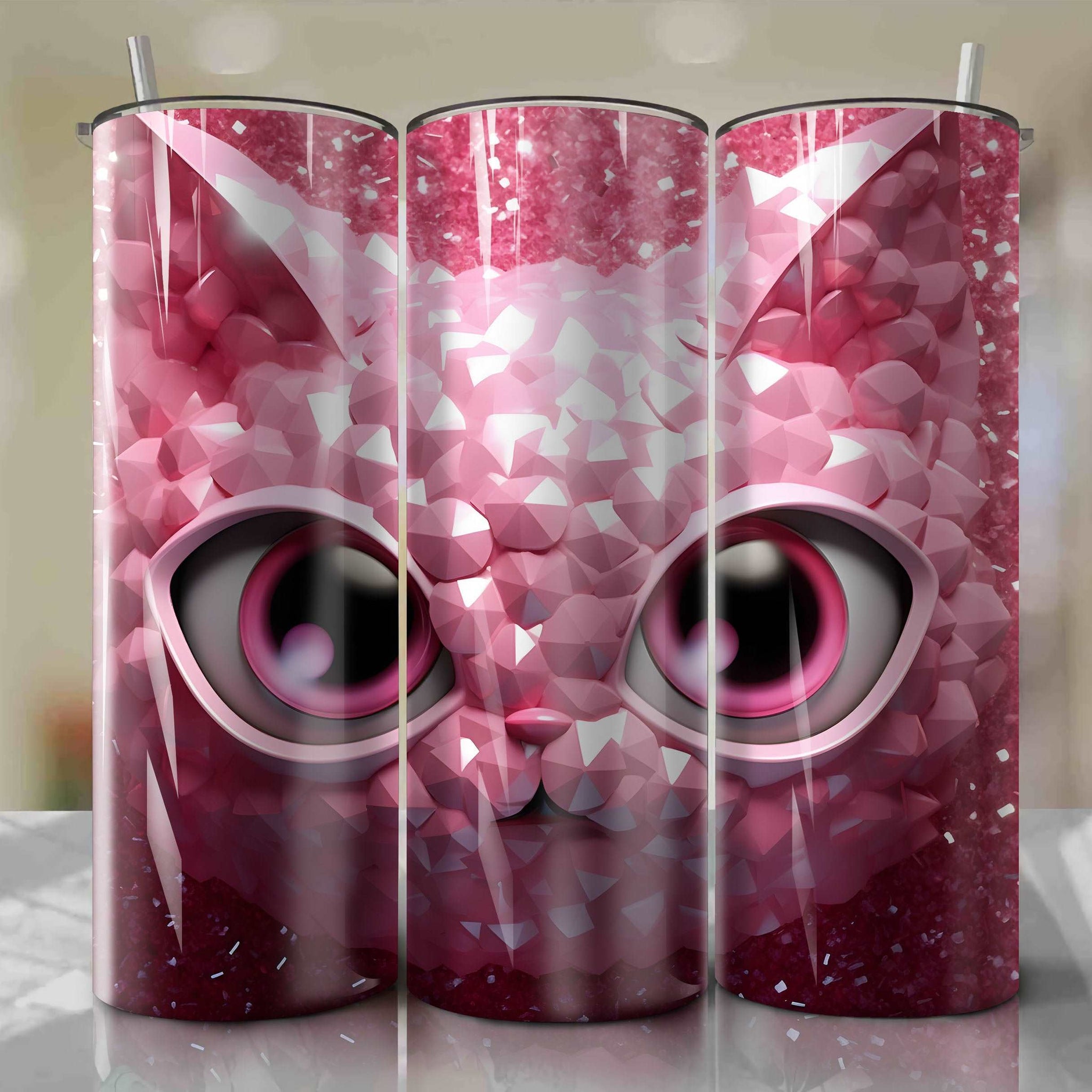 Jigglypuff | 3D Bling | Wrap PNG Skinny Tumbler 20oz | Sublimation | Digital Download