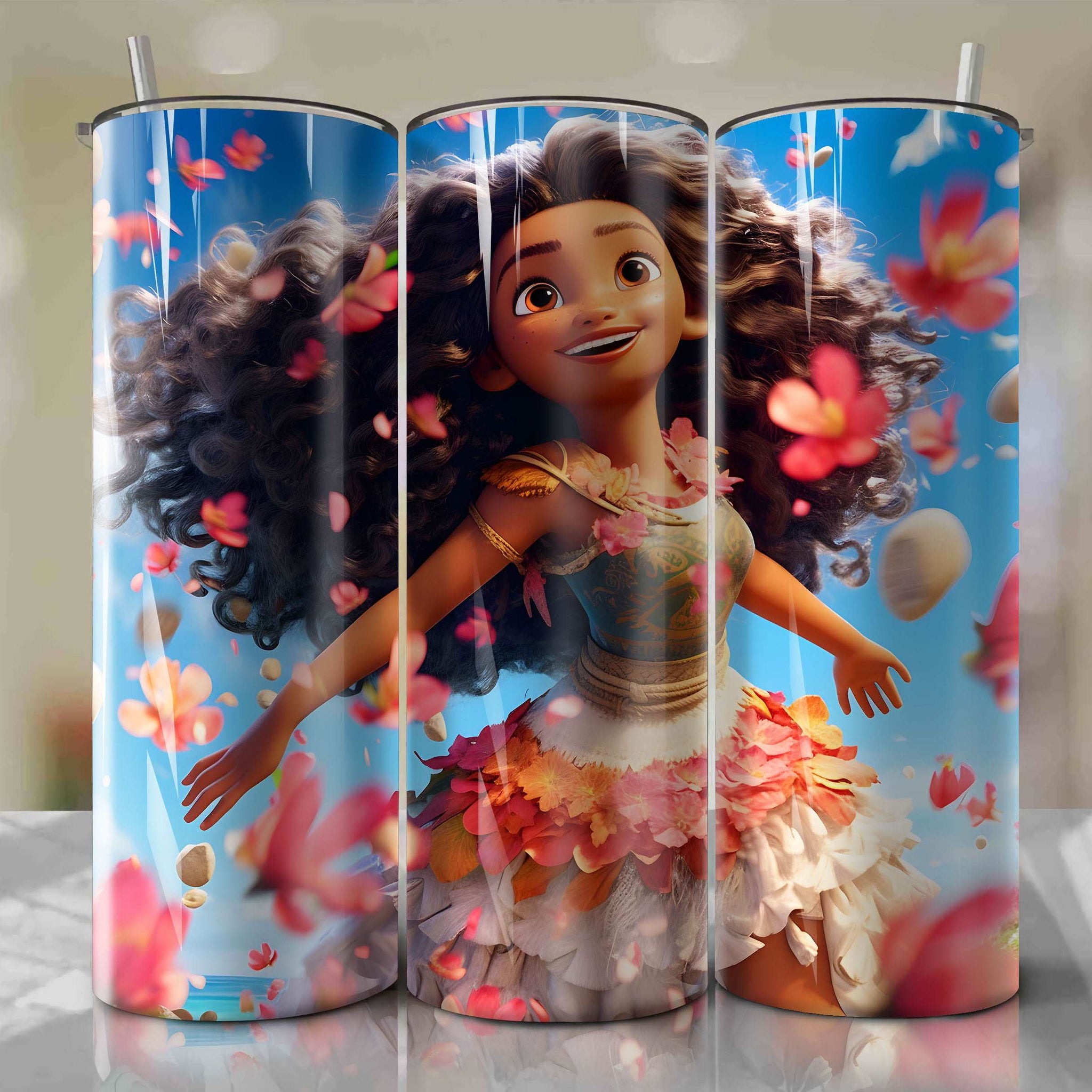 Moana | 3D Bling | Wrap PNG Skinny Tumbler 20oz | Sublimation | Digital Download