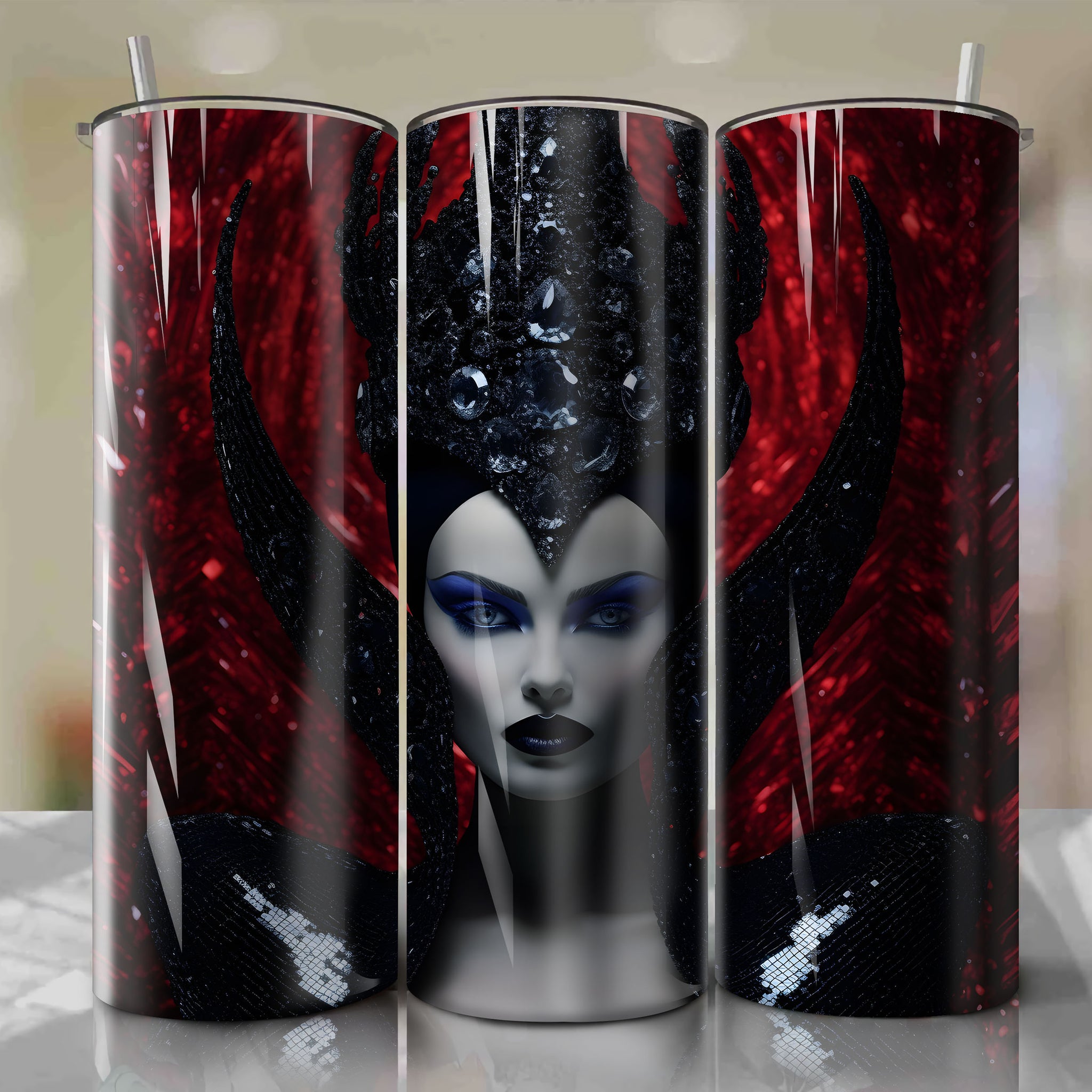 Evil Queen | 3D Bling | Wrap PNG Skinny Tumbler 20oz | Sublimation | Digital Download