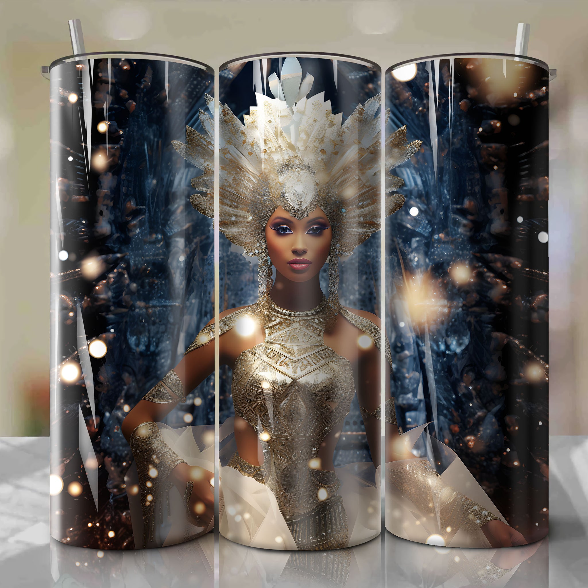 Queen Narissa | 3D Bling | Wrap PNG Skinny Tumbler 20oz | Sublimation | Digital Download