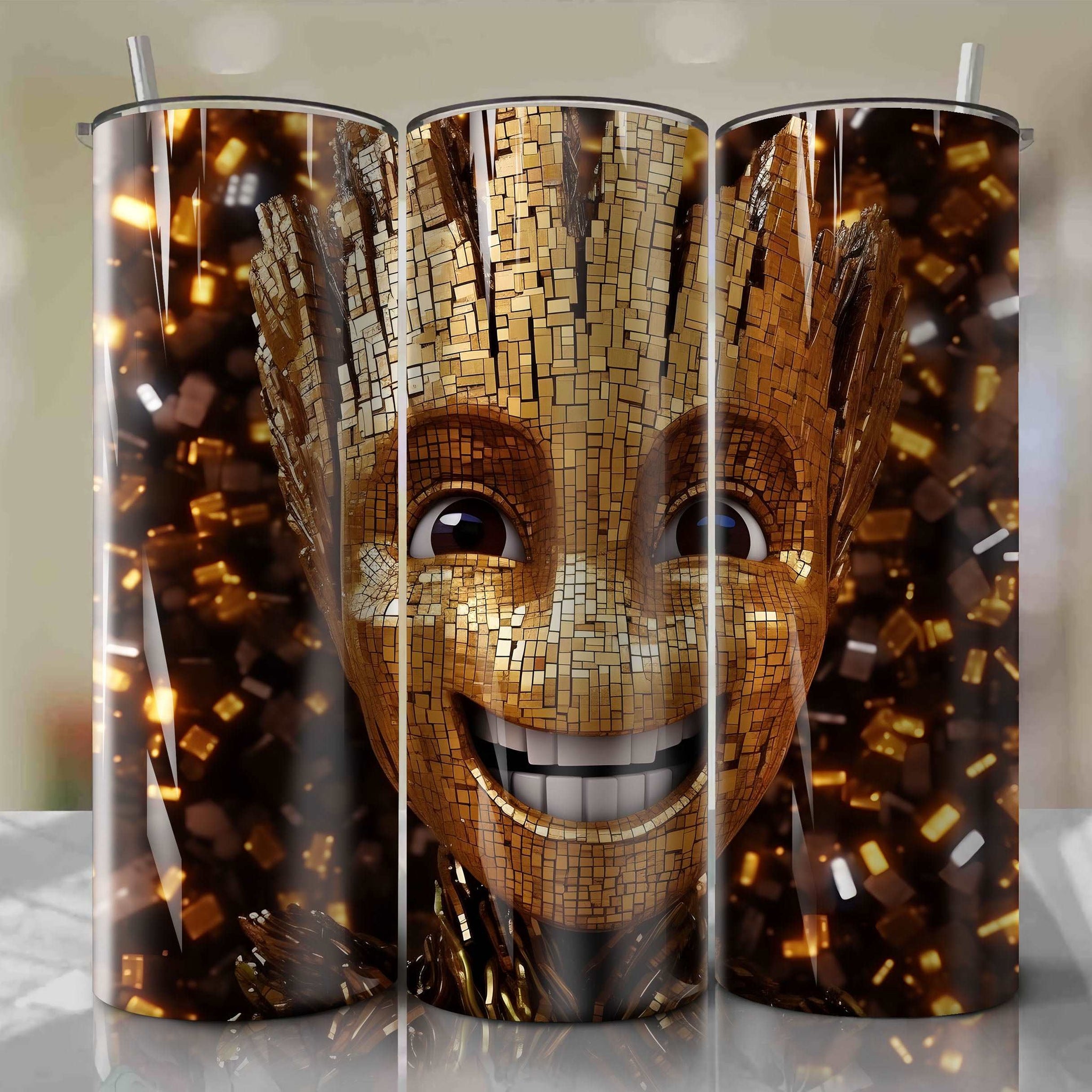 Groot | 3D Bling | Wrap PNG Skinny Tumbler 20oz | Sublimation | Digital Download