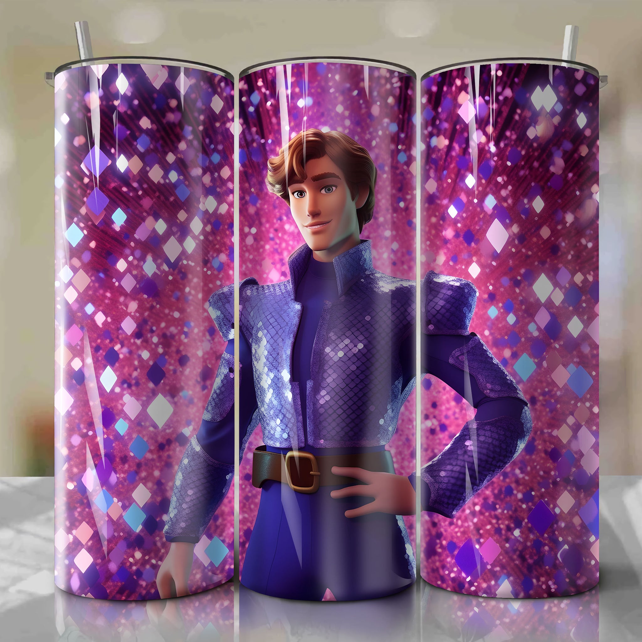 Prince Hans | 3D Bling | Wrap PNG Skinny Tumbler 20oz | Sublimation | Digital Download