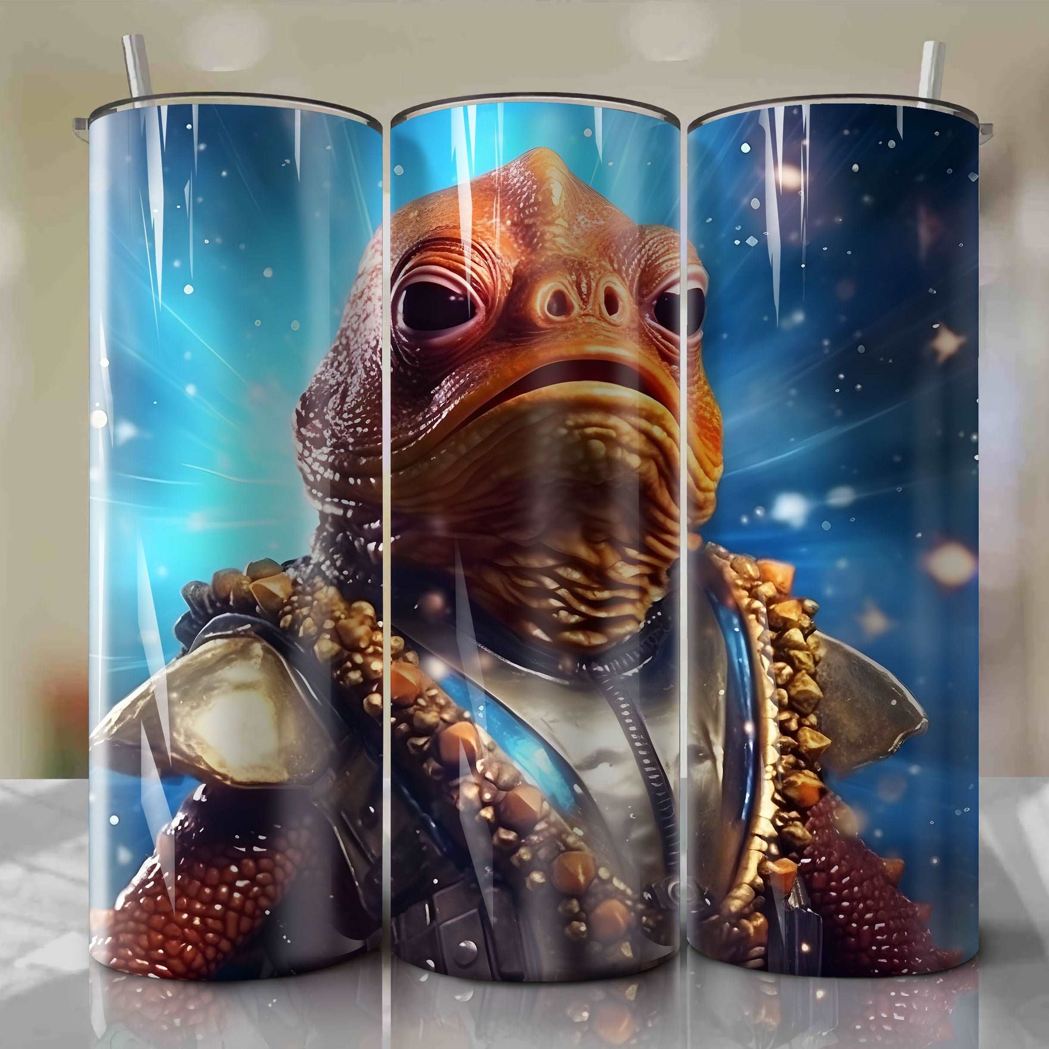 Admiral Ackbar | 3D Bling | Wrap PNG Skinny Tumbler 20oz | Sublimation | Digital Download