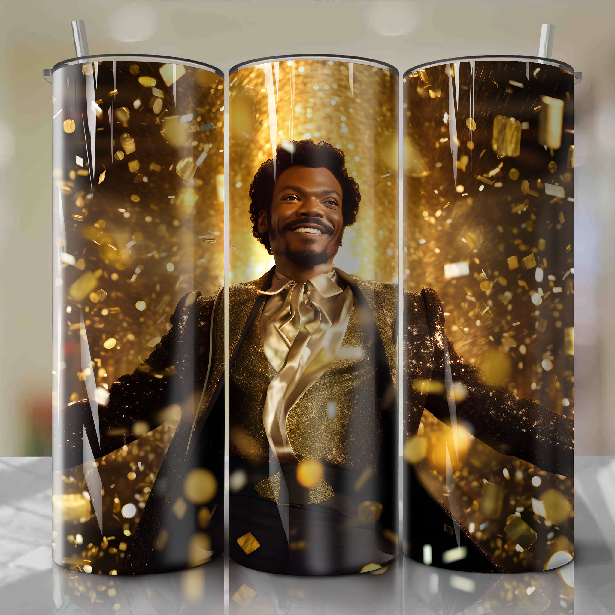 Lando Calrissian | 3D Bling | Wrap PNG Skinny Tumbler 20oz | Sublimation | Digital Download