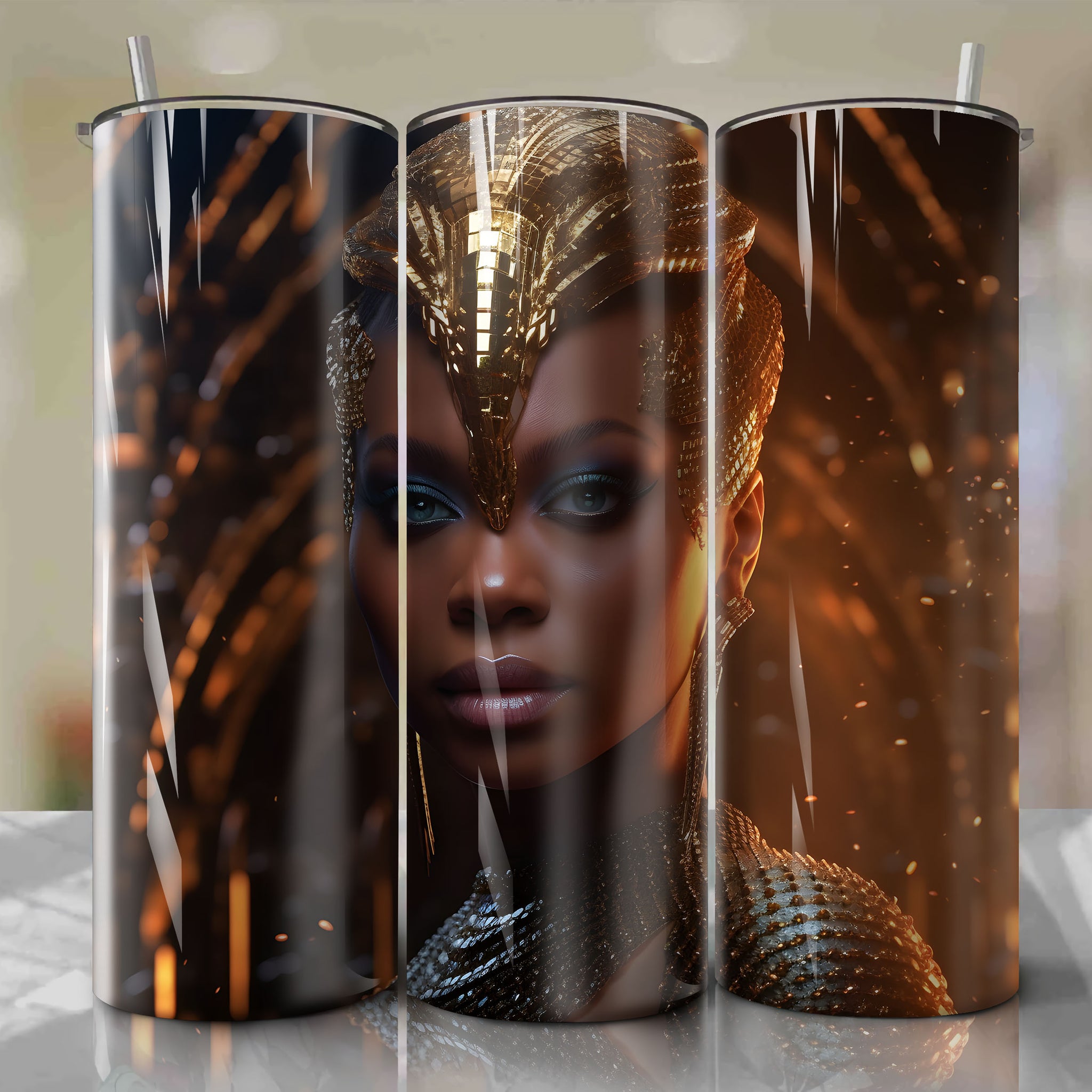 Okoye | 3D Bling | Wrap PNG Skinny Tumbler 20oz | Sublimation | Digital Download