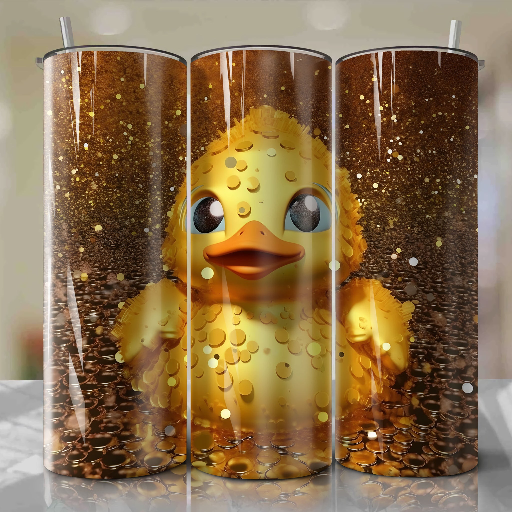 Psyduck | 3D Bling | Wrap PNG Skinny Tumbler 20oz | Sublimation | Digital Download