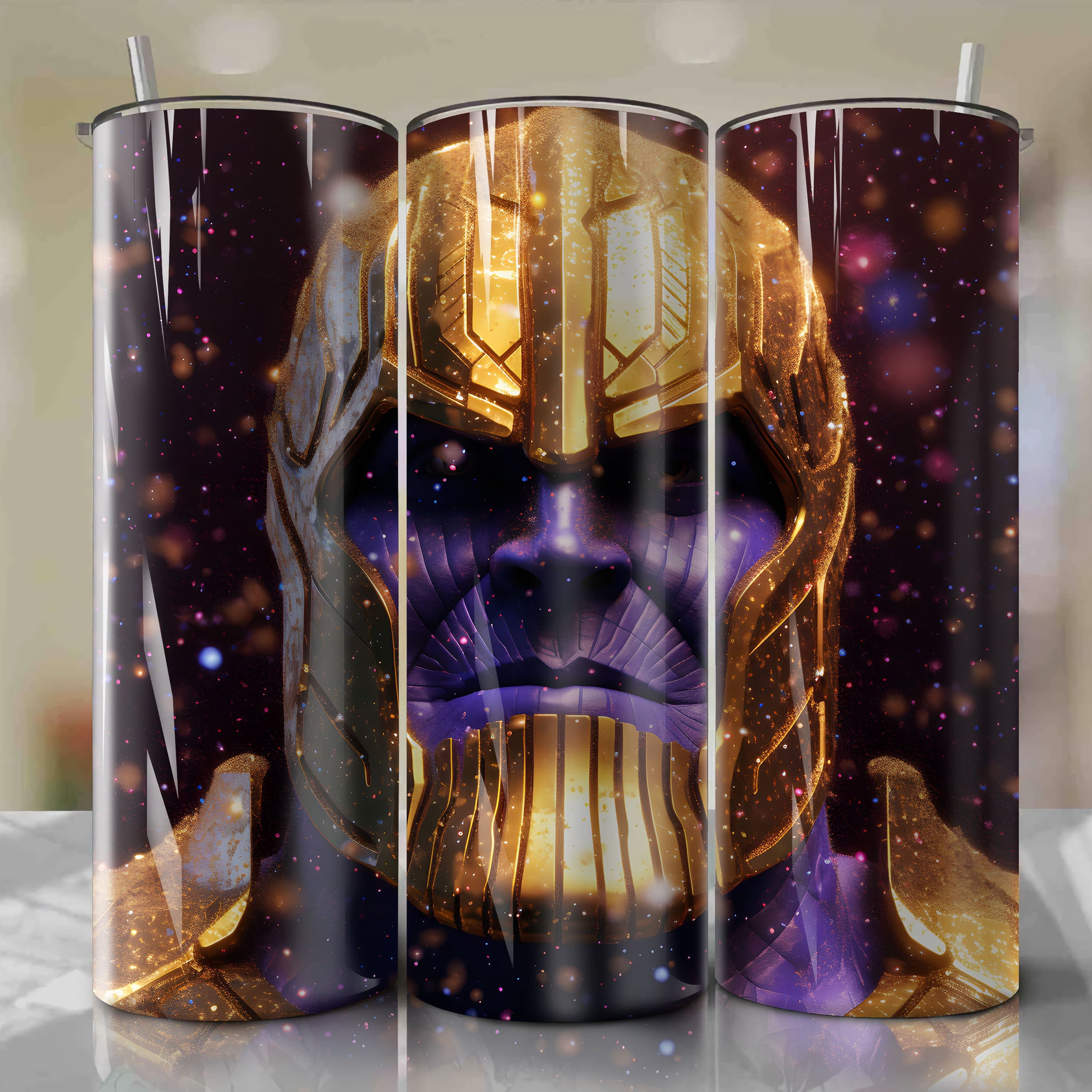 Thanos | 3D Bling | Wrap PNG Skinny Tumbler 20oz | Sublimation | Digital Download