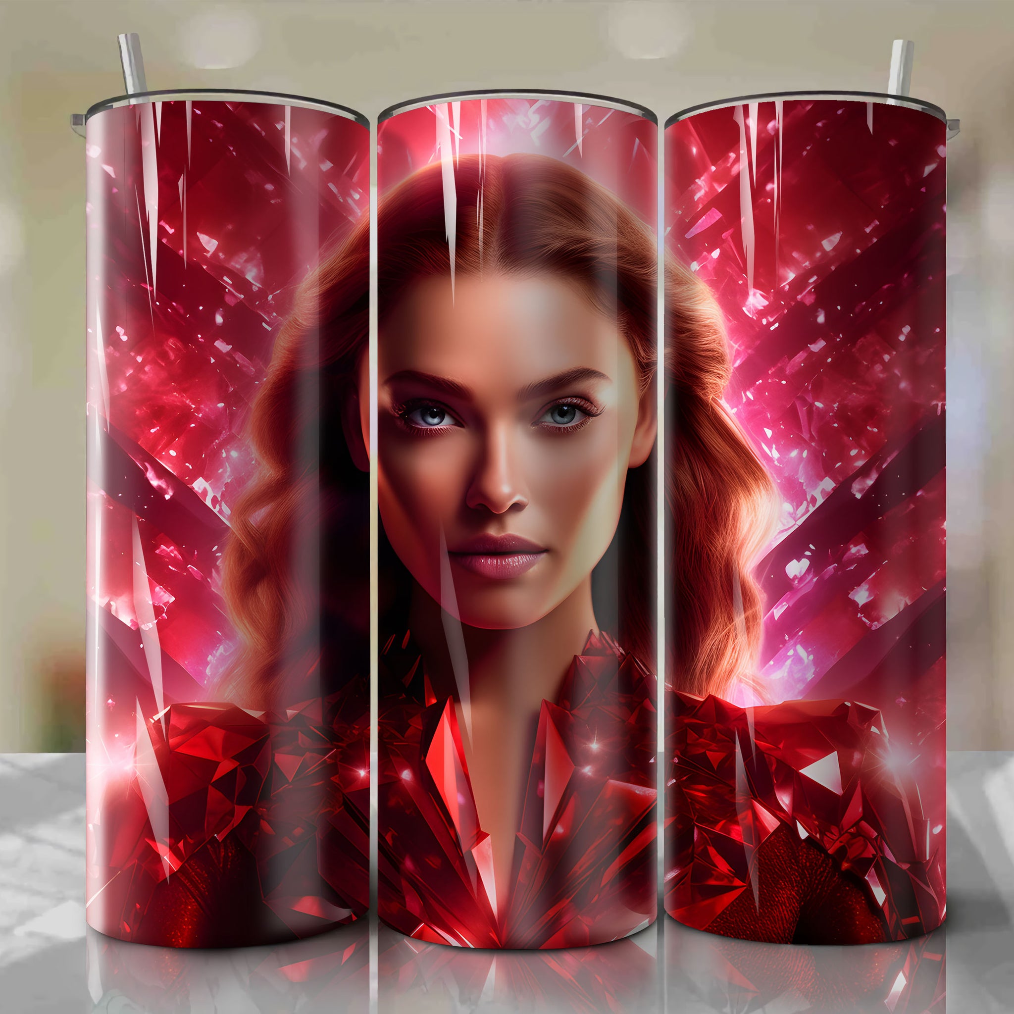 Scarlet Witch | 3D Bling | Wrap PNG Skinny Tumbler 20oz | Sublimation | Digital Download