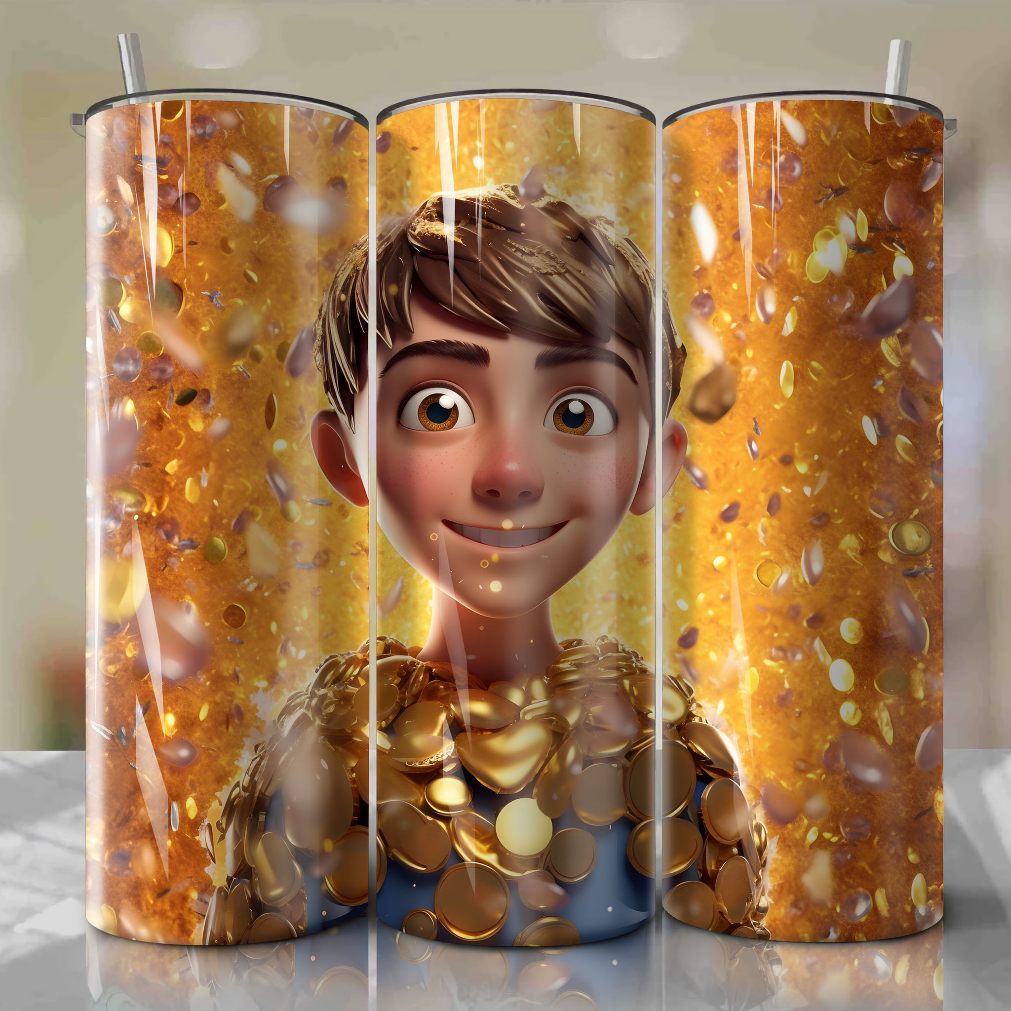 Finn | 3D Bling | Wrap PNG Skinny Tumbler 20oz | Sublimation | Digital Download