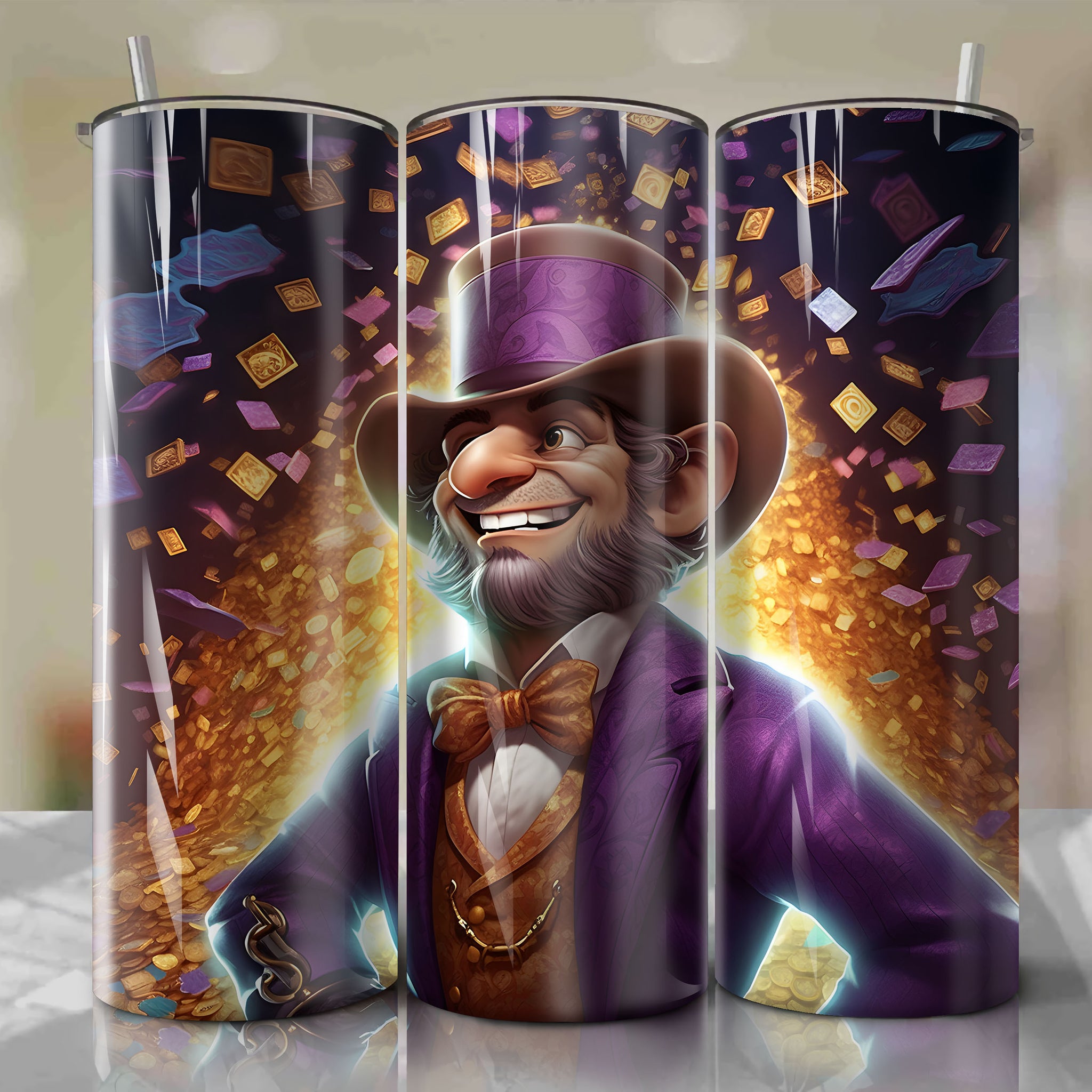 Professor Ratigan | 3D Bling | Wrap PNG Skinny Tumbler 20oz | Sublimation | Digital Download