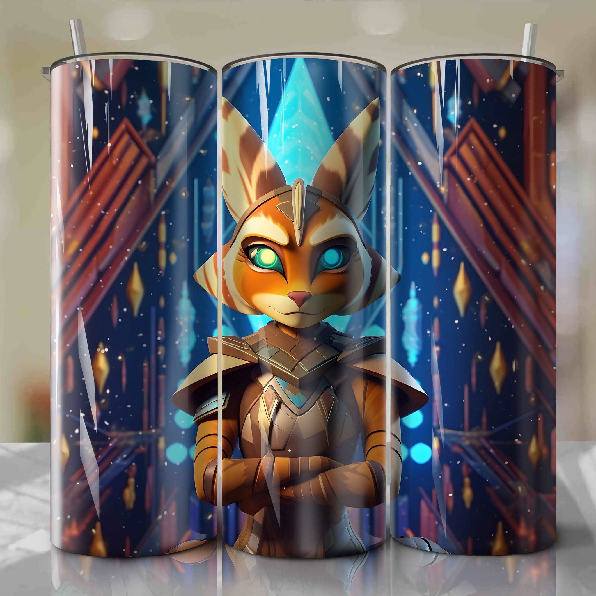 Ahsoka Tano | 3D Bling | Wrap PNG Skinny Tumbler 20oz | Sublimation |