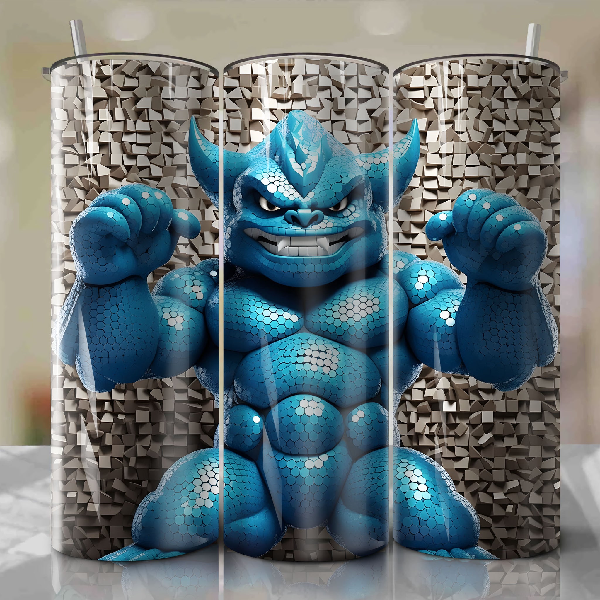 Machamp | 3D Bling | Wrap PNG Skinny Tumbler 20oz | Sublimation | Digital Download