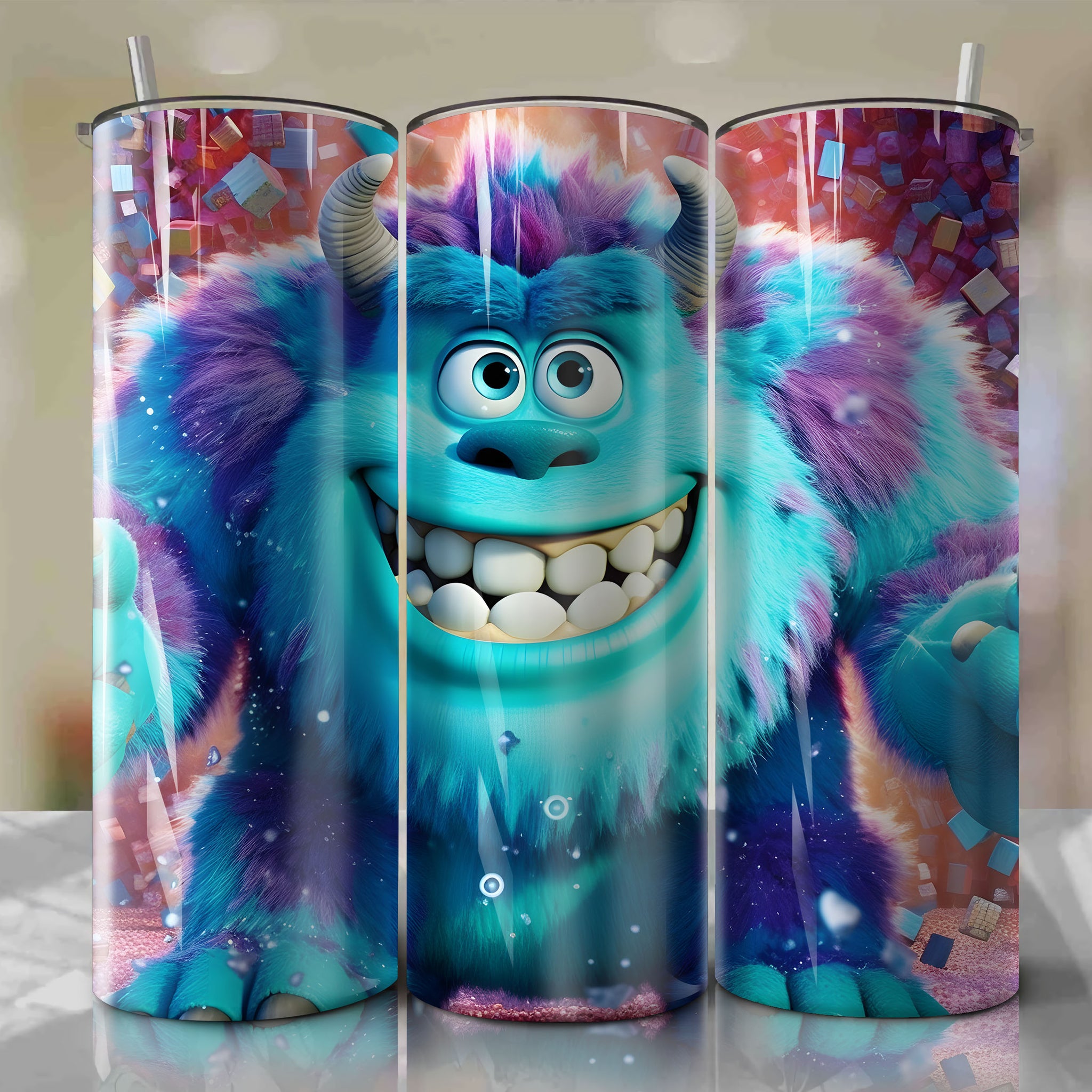 Sulley | 3D Bling | Wrap PNG Skinny Tumbler 20oz | Sublimation | Digital Download