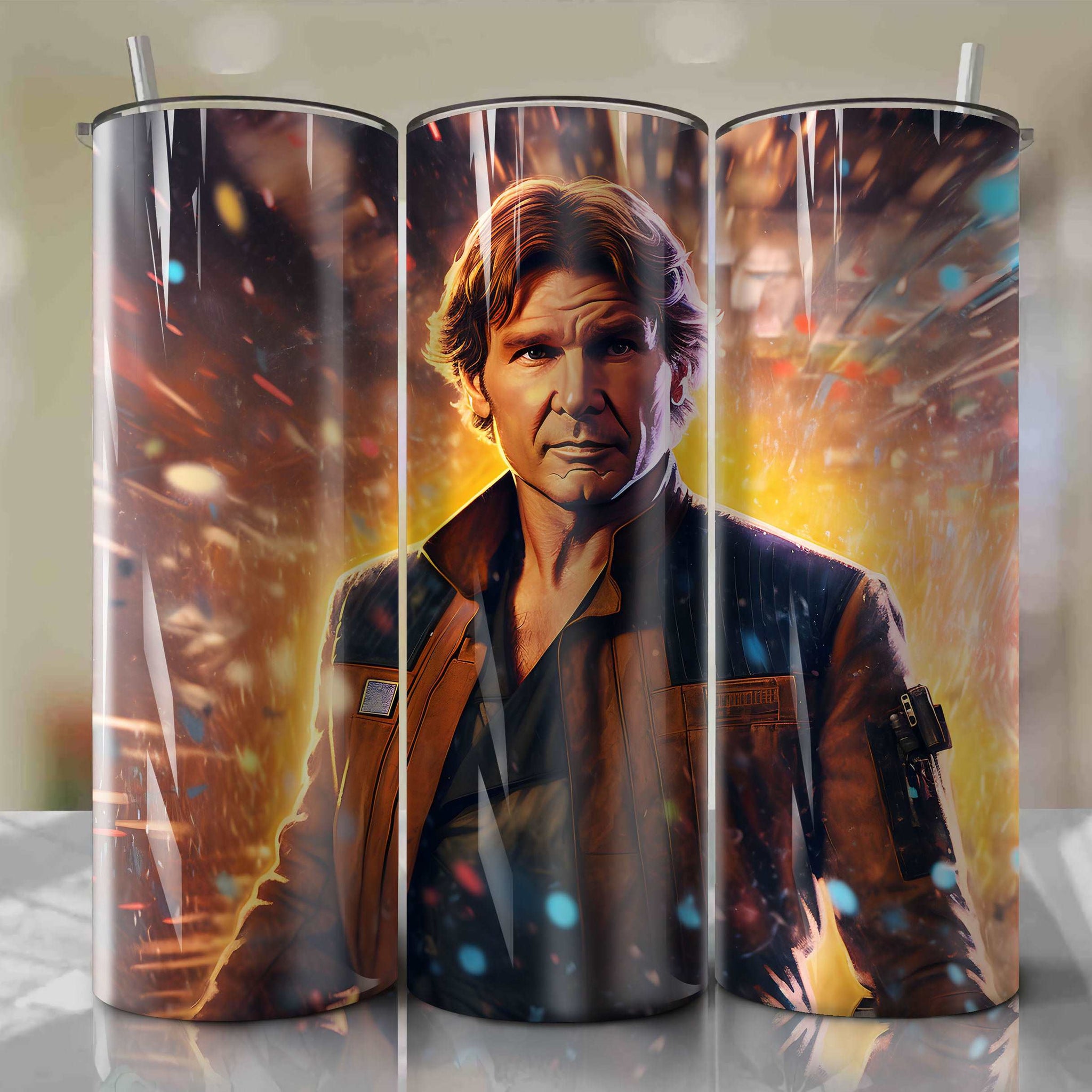 Han Solo | 3D Bling | Wrap PNG Skinny Tumbler 20oz | Sublimation | Digital Download