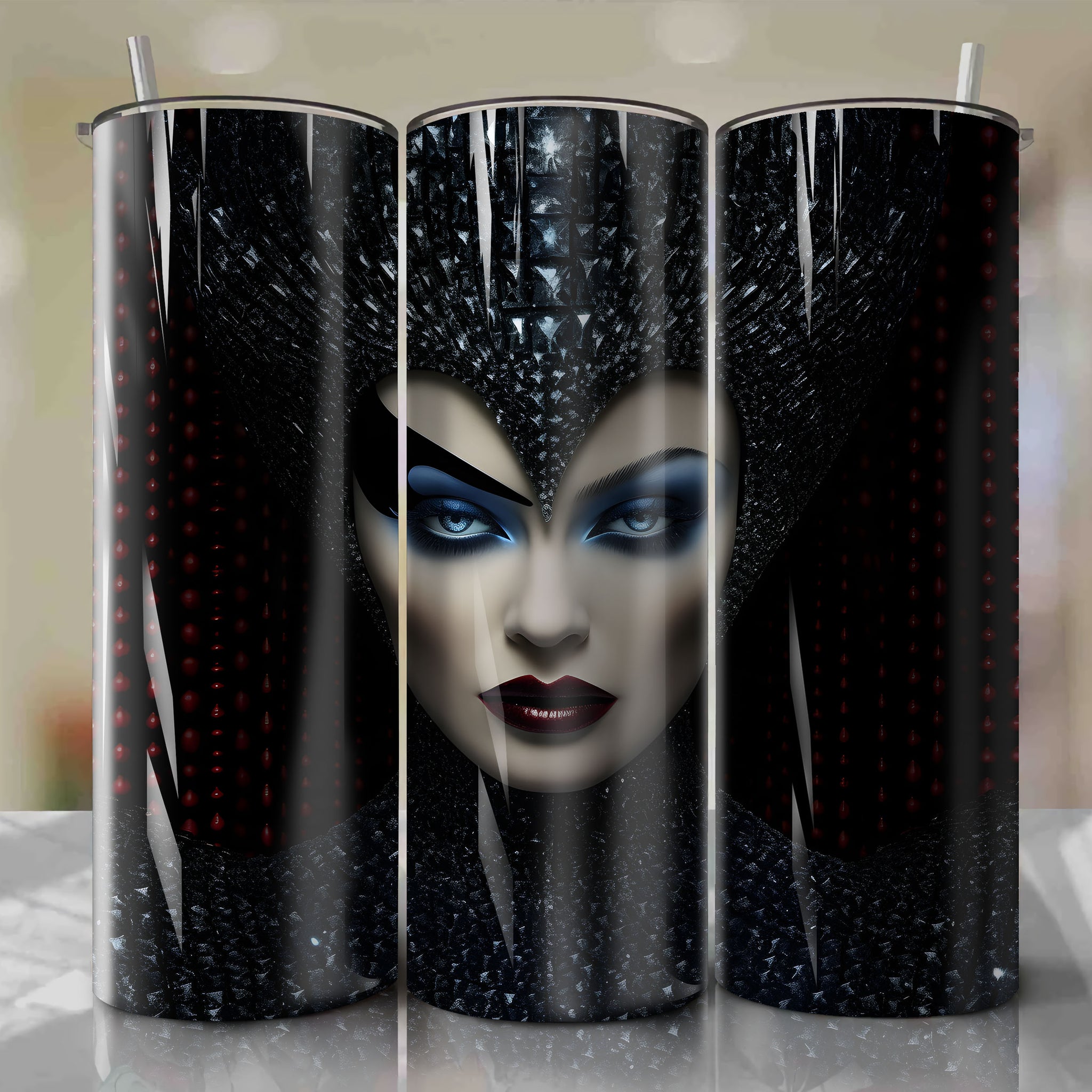 Evil Queen | 3D Bling | Wrap PNG Skinny Tumbler 20oz | Sublimation | Digital Download