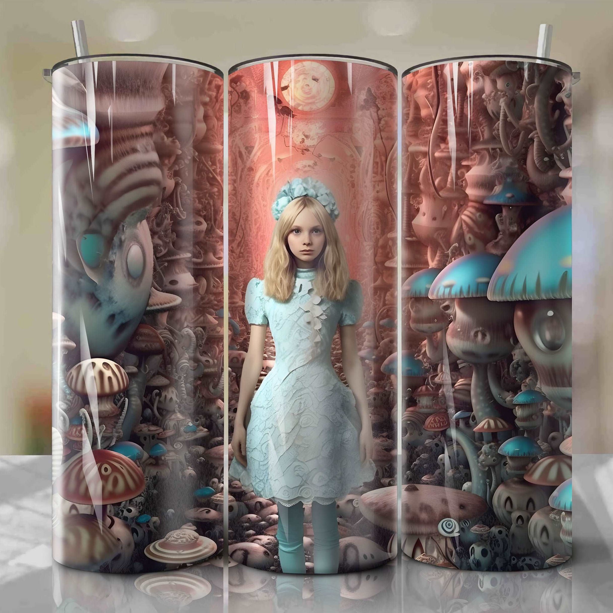 Alice in Wonderland - Queen of Hearts 3D Wooden Skinny Tumbler 20oz Wr