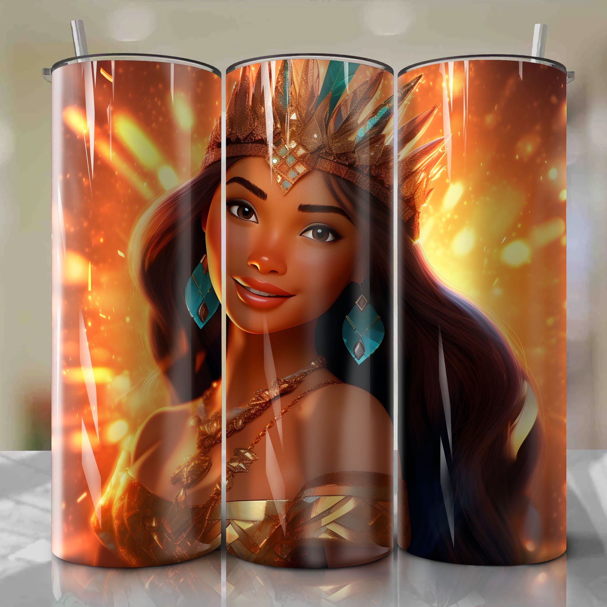 Beauty and the Beast - Lumire 3D Wooden Skinny Tumbler 20oz Wrap PNG 