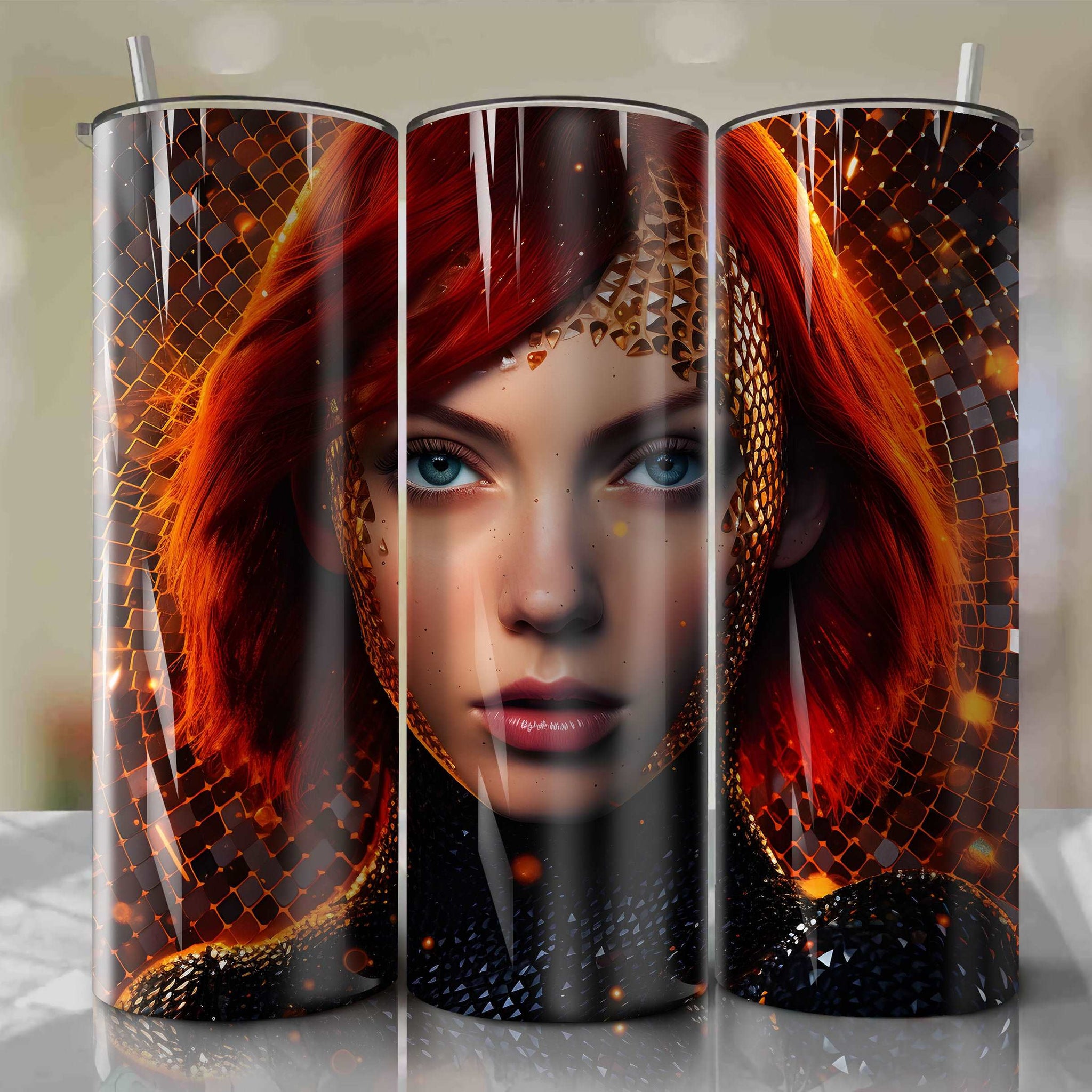 Black Widow | 3D Bling | Wrap PNG Skinny Tumbler 20oz | Sublimation | Digital Download