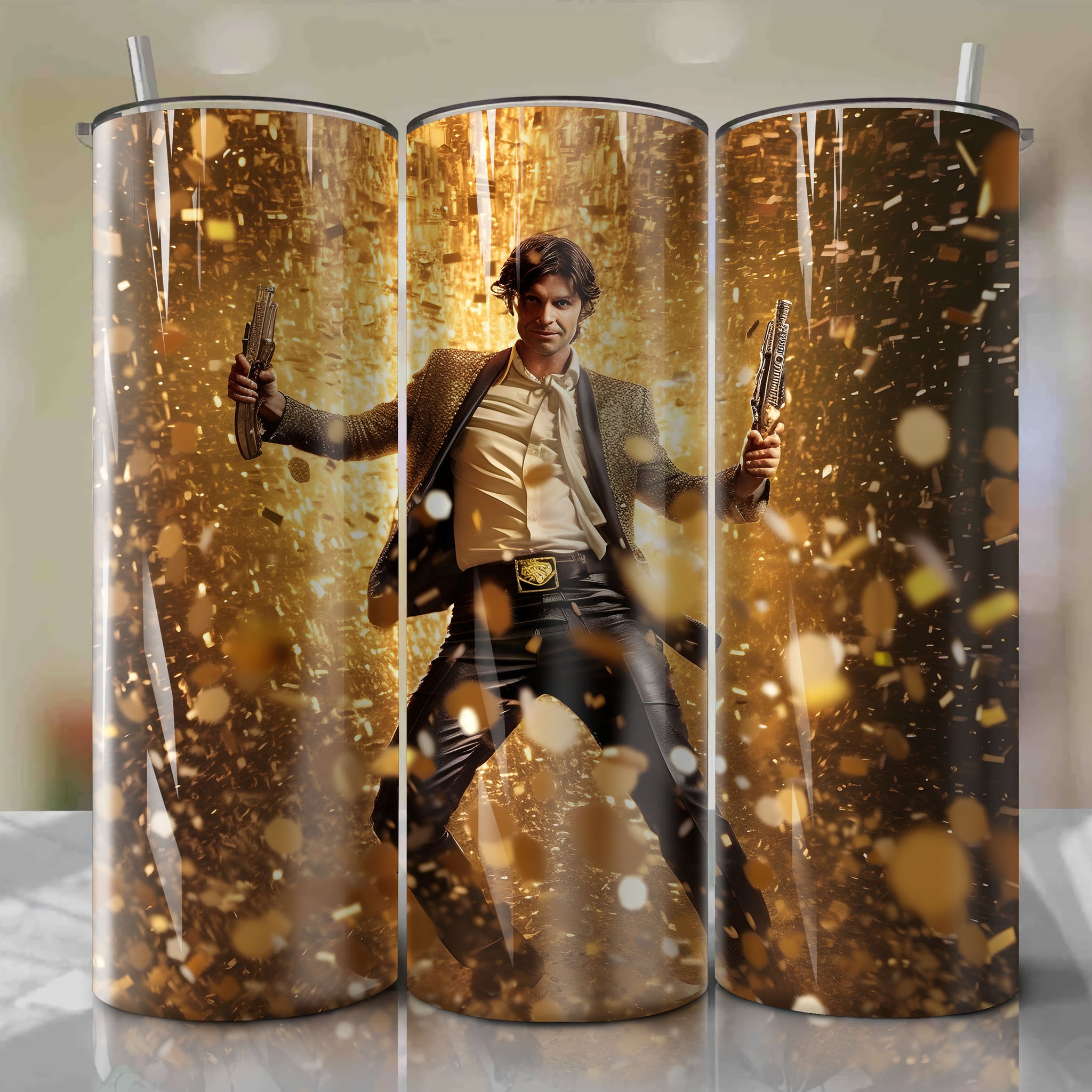 Han Solo | 3D Bling | Wrap PNG Skinny Tumbler 20oz | Sublimation | Digital Download