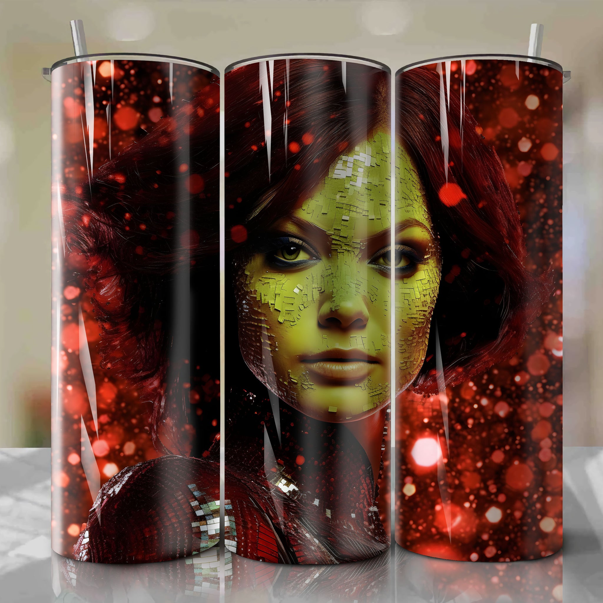 Gamora | 3D Bling | Wrap PNG Skinny Tumbler 20oz | Sublimation | Digital Download