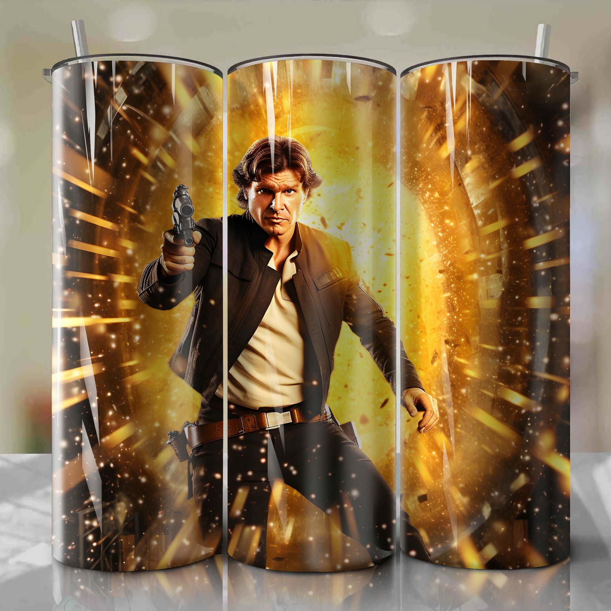 Han Solo | 3D Bling | Wrap PNG Skinny Tumbler 20oz | Sublimation | Digital Download