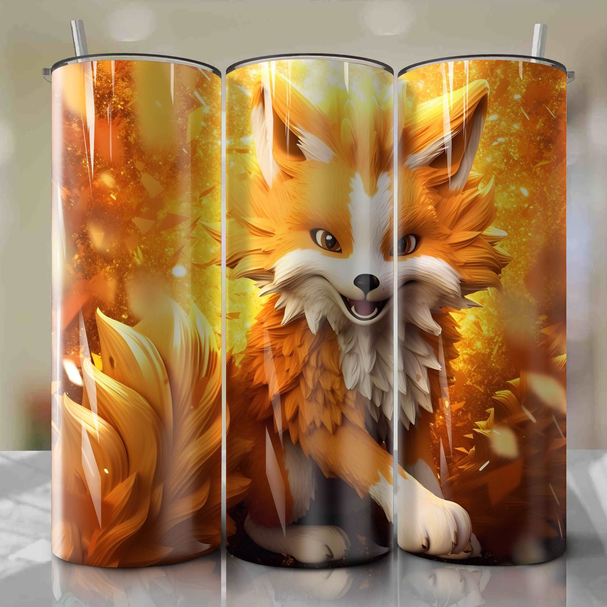 Arcanine | 3D Bling | Wrap PNG Skinny Tumbler 20oz | Sublimation | Digital Download