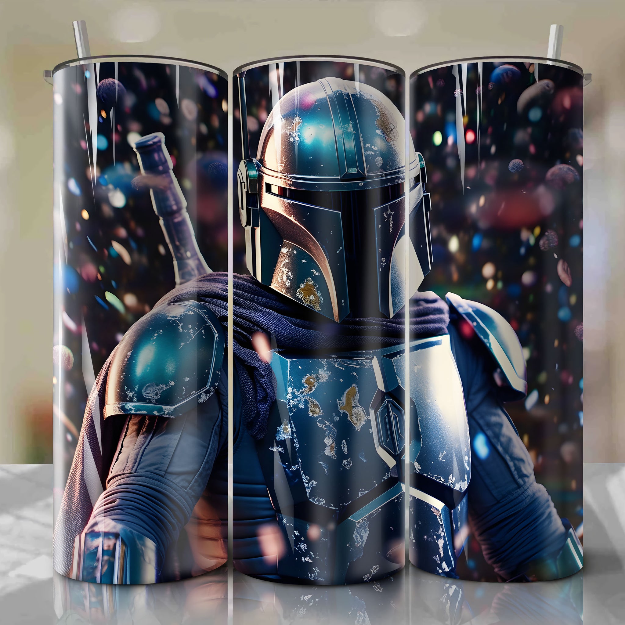 Jango Fett | 3D Bling | Wrap PNG Skinny Tumbler 20oz | Sublimation | Digital Download