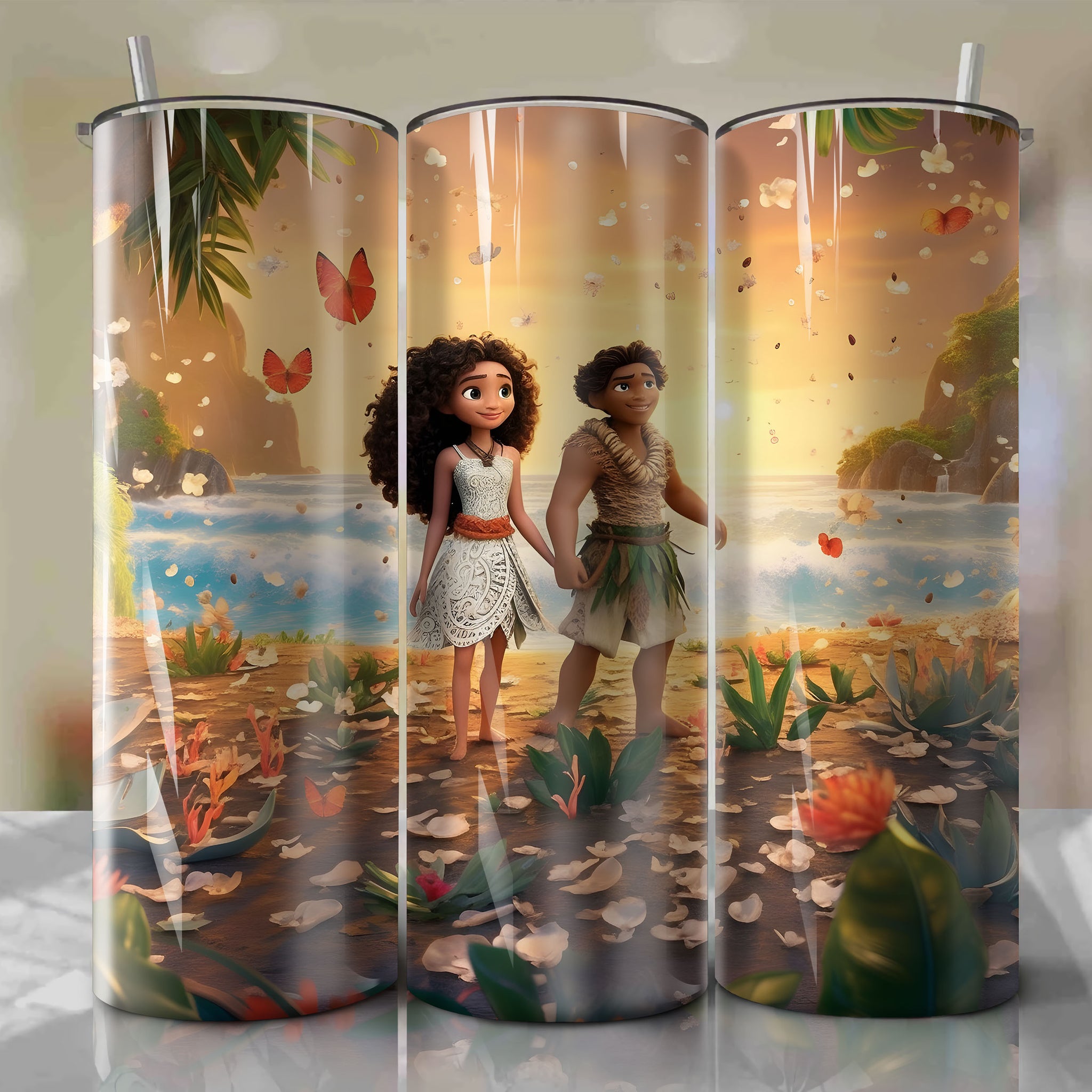 Moana | 3D Bling | Wrap PNG Skinny Tumbler 20oz | Sublimation | Digital Download