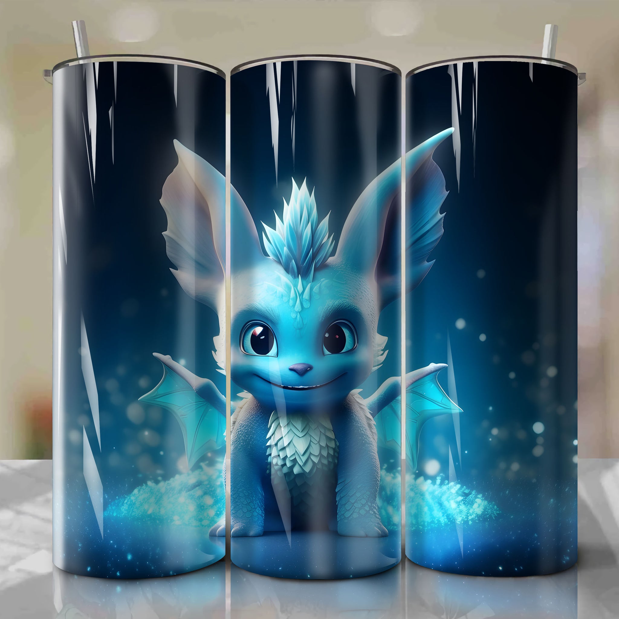 Vaporeon | 3D Bling | Wrap PNG Skinny Tumbler 20oz | Sublimation | Digital Download