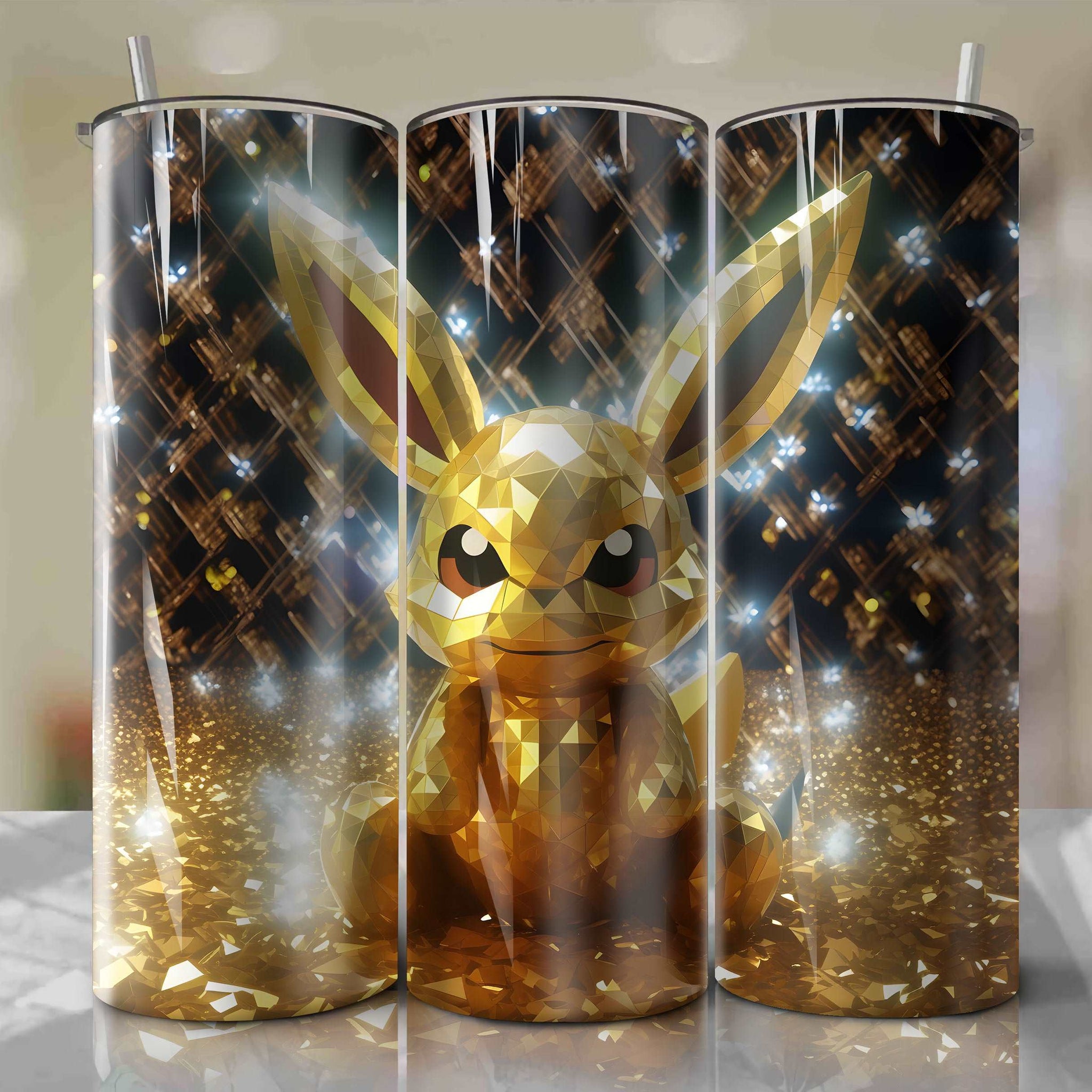 Alakazam | 3D Bling | Wrap PNG Skinny Tumbler 20oz | Sublimation | Digital Download