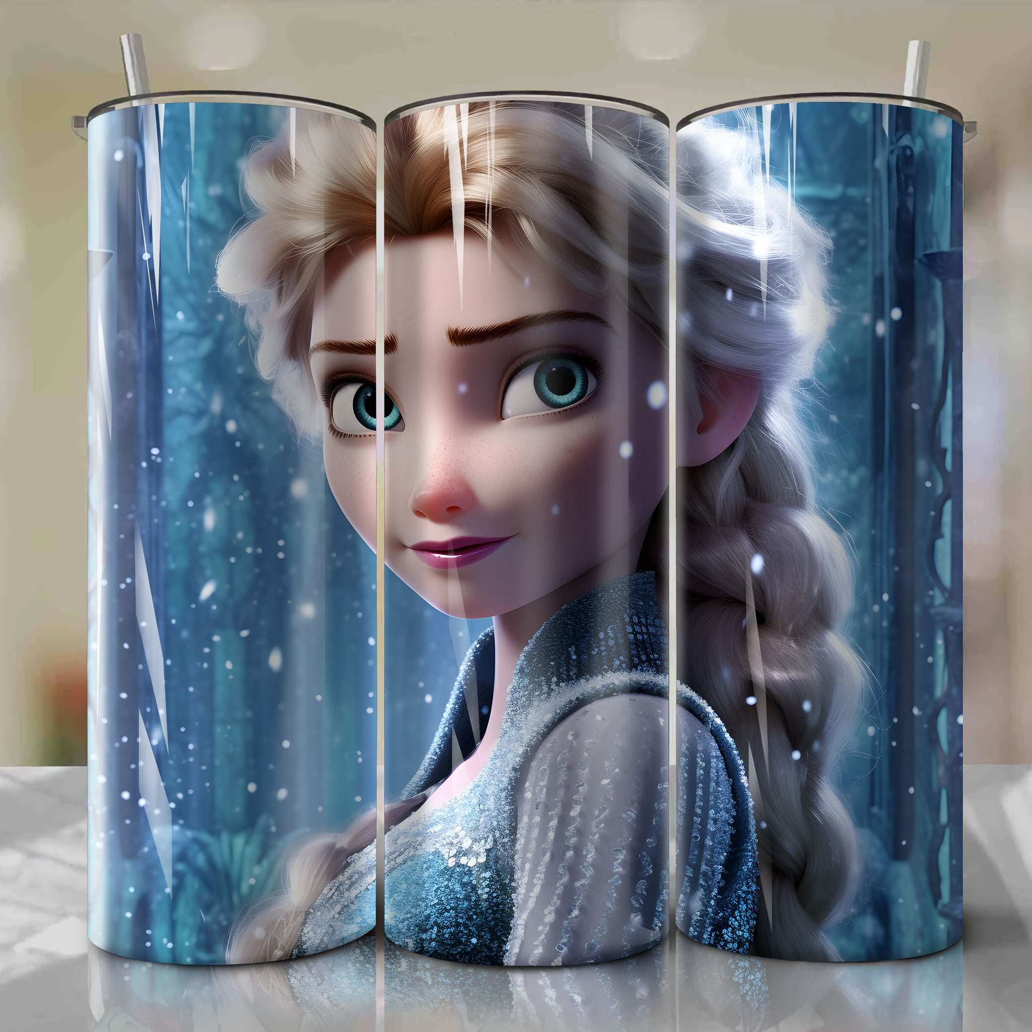 Frozen - Elsa | 3D Bling | Wrap PNG Skinny Tumbler 20oz | Sublimation | Digital Download