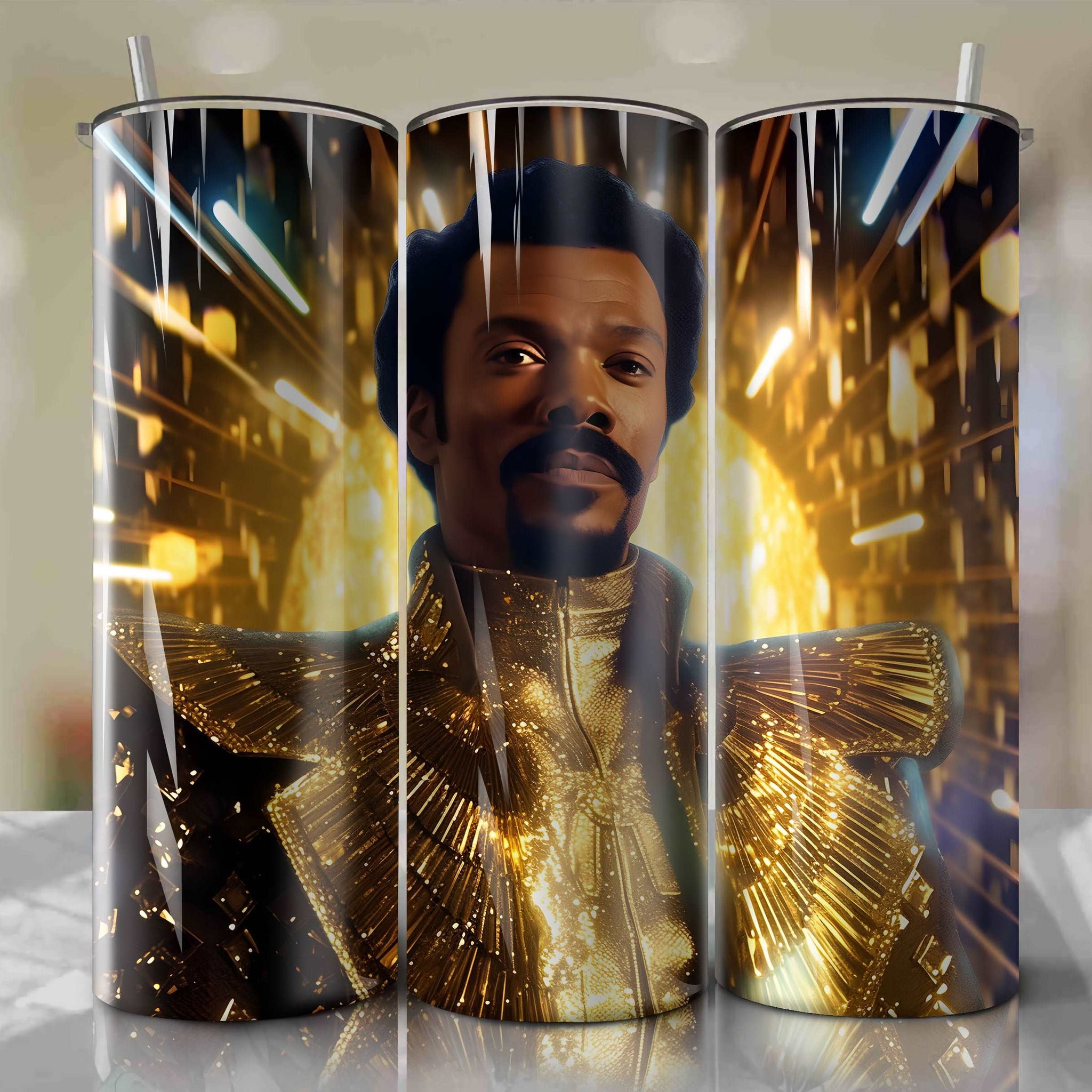 Lando Calrissian | 3D Bling | Wrap PNG Skinny Tumbler 20oz | Sublimation | Digital Download