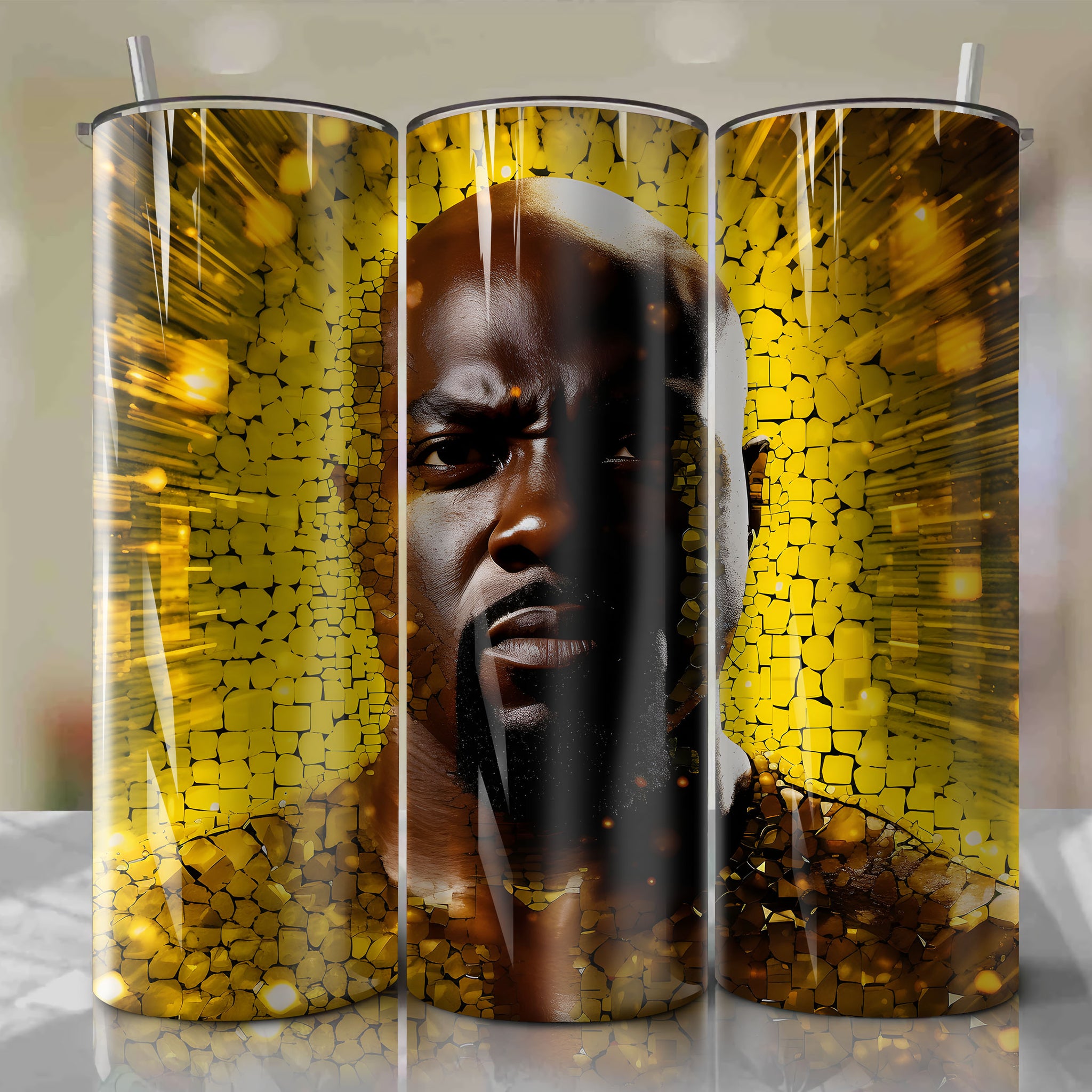 Luke Cage | 3D Bling | Wrap PNG Skinny Tumbler 20oz | Sublimation | Digital Download